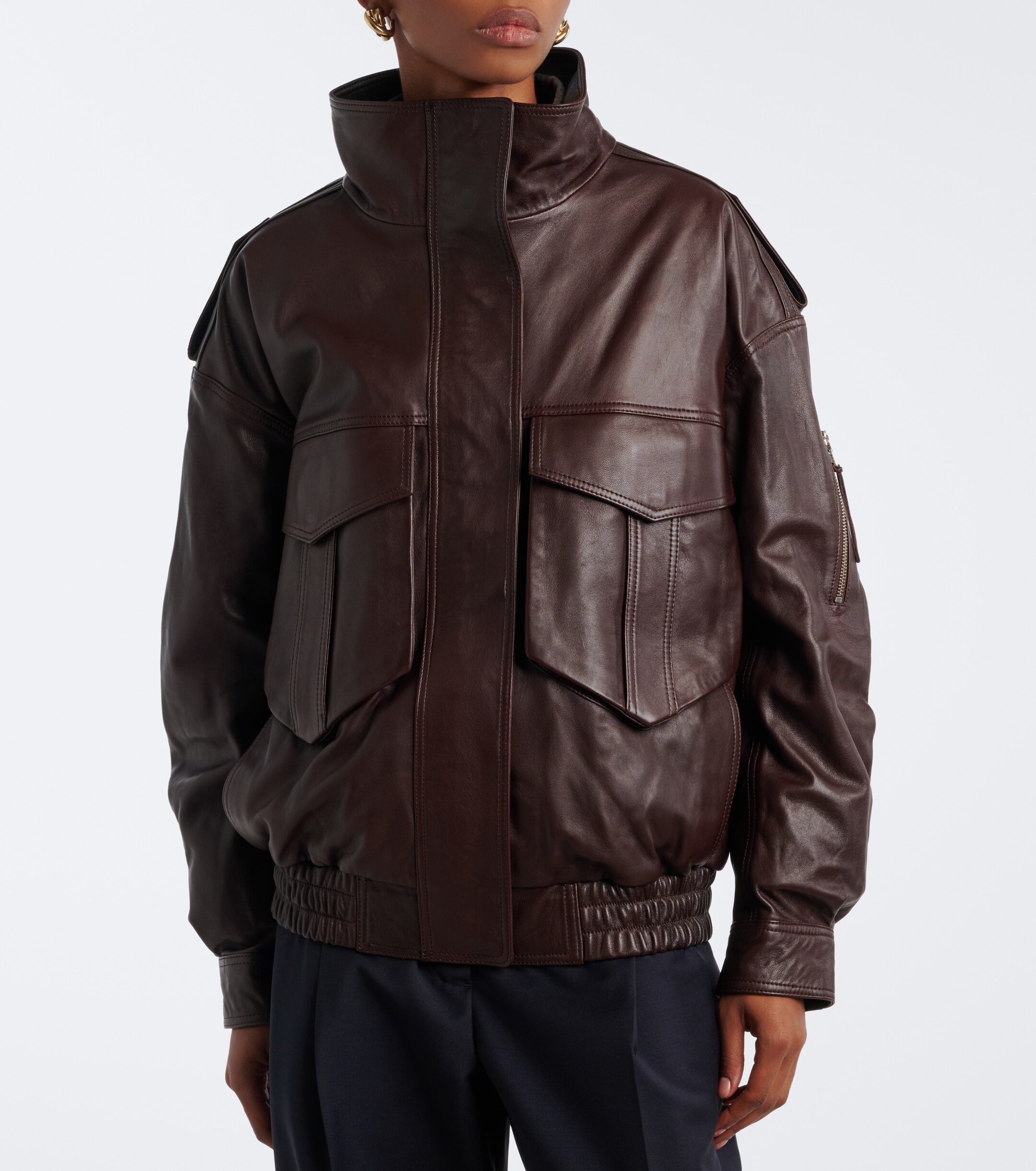 The Frankie Shop The Frankie Shop Napa leather jacket
