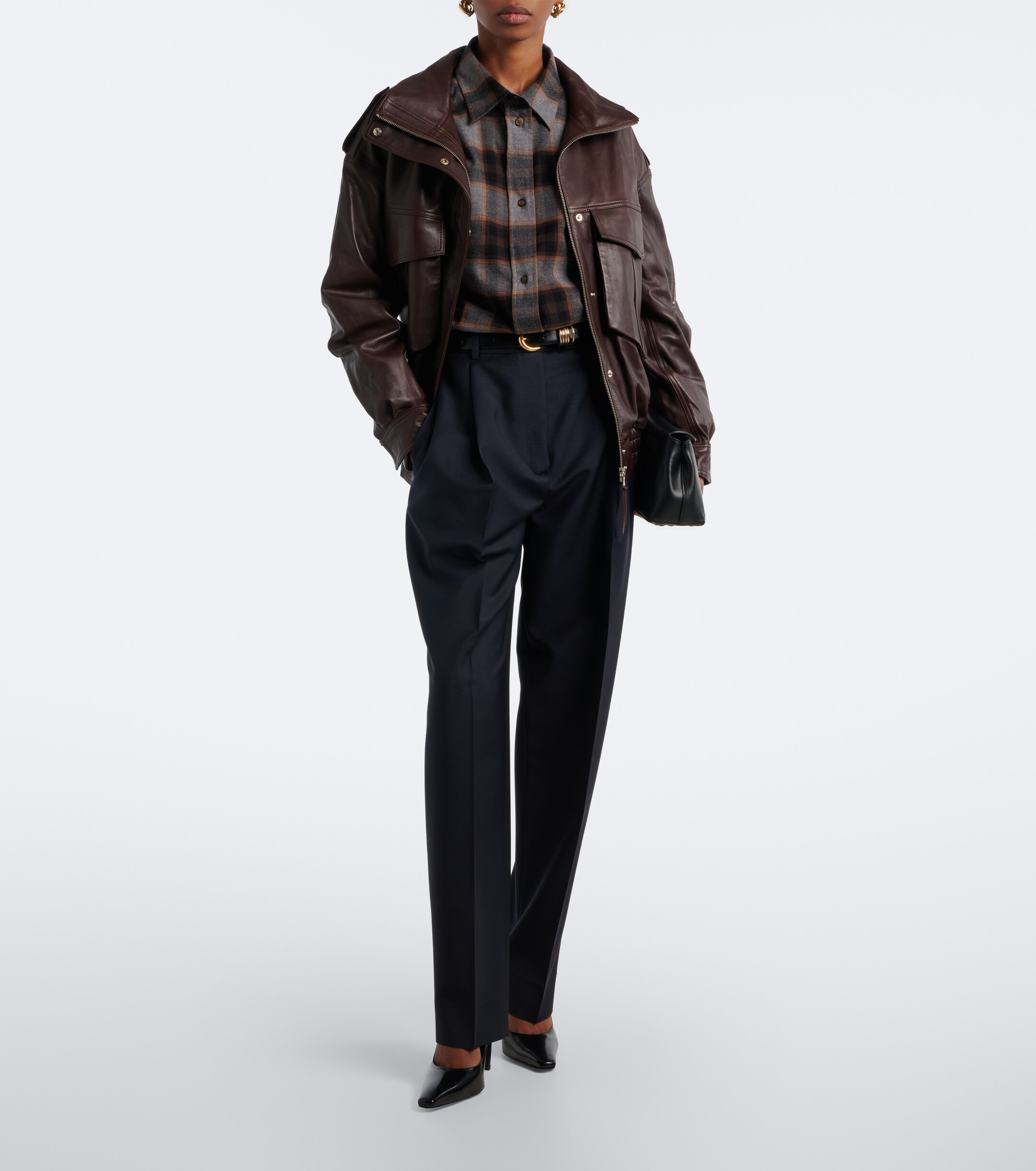 The Frankie Shop The Frankie Shop Napa leather jacket