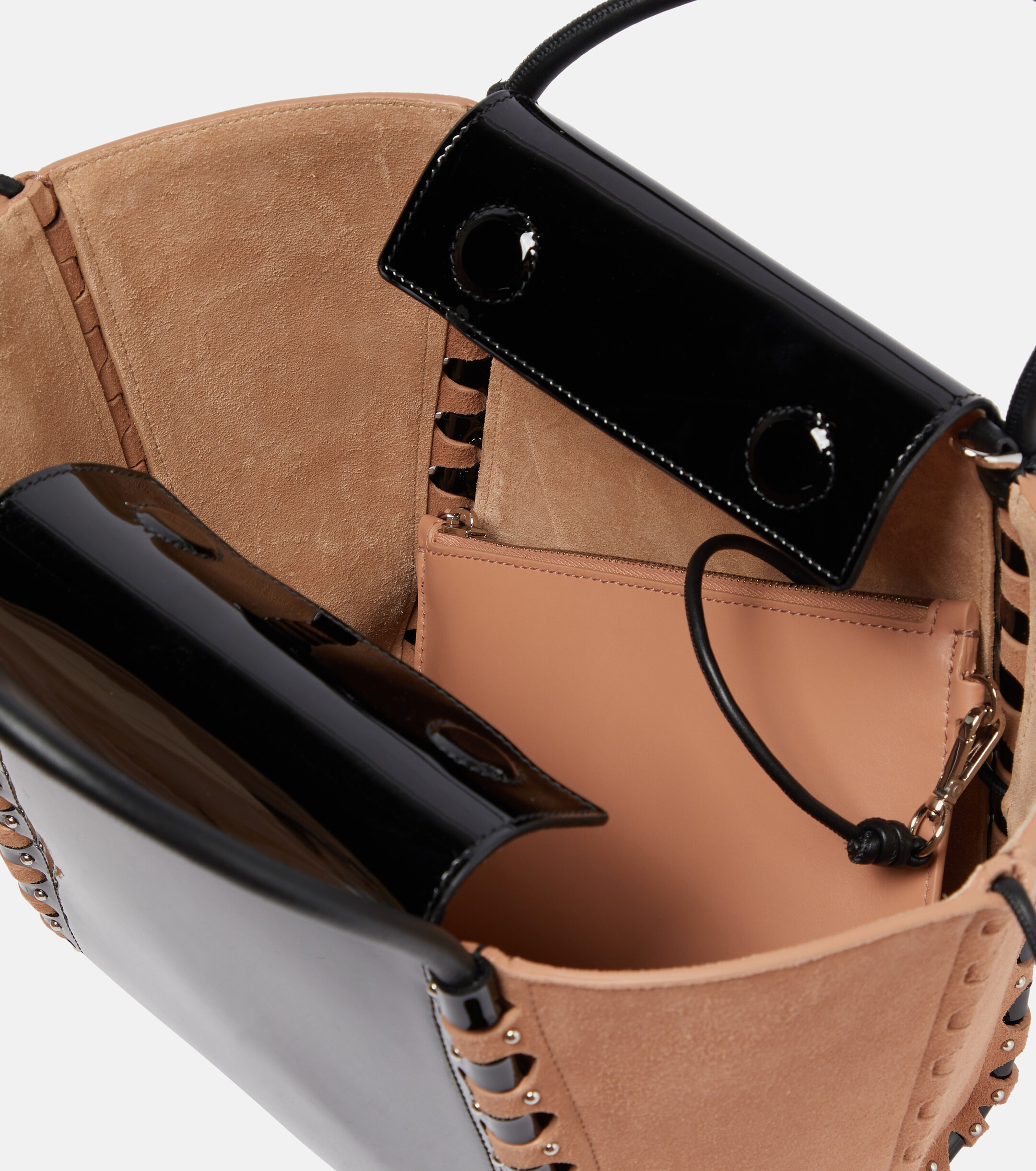 Alaïa Hinge Medium suede and leather tote