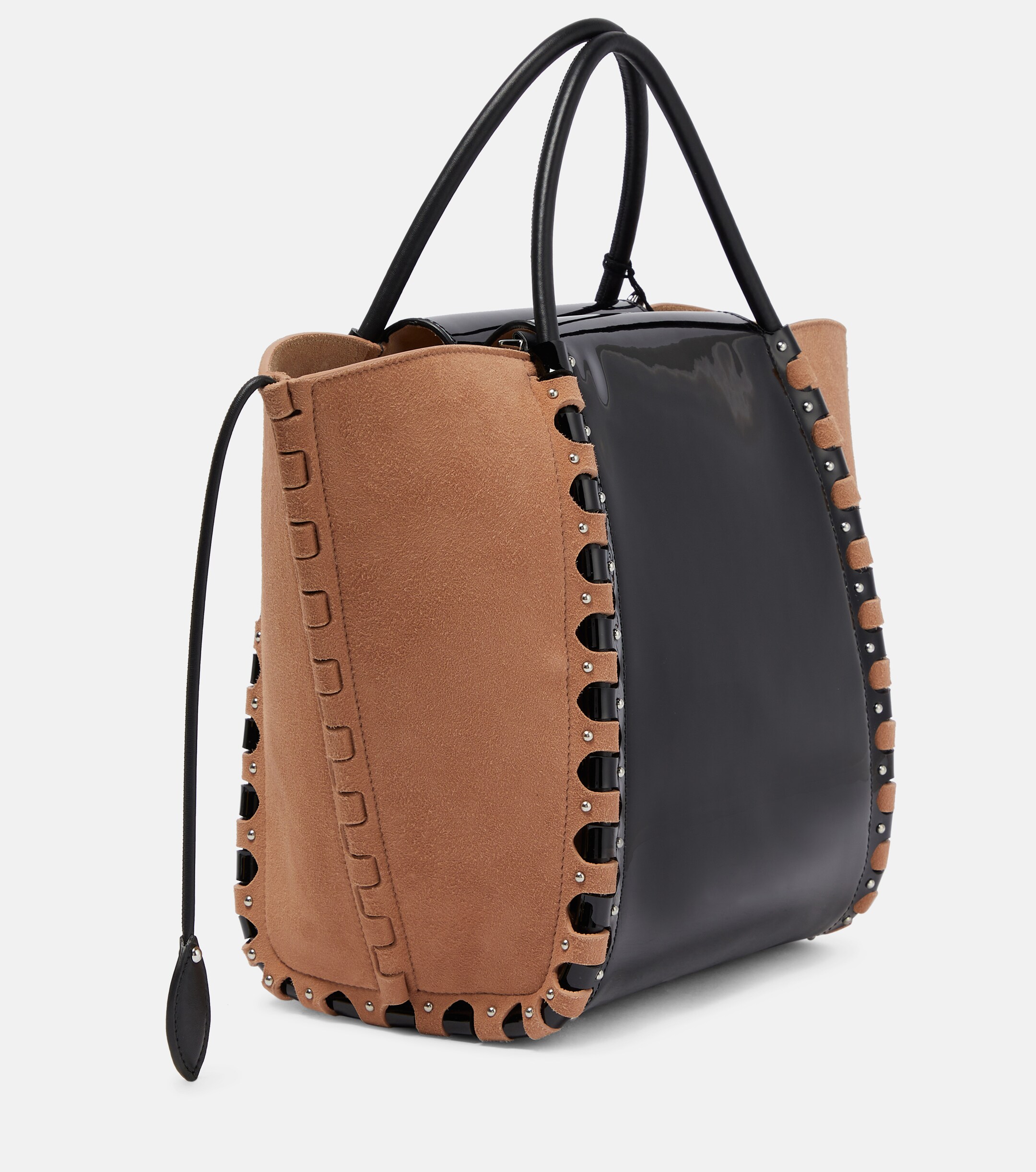Alaïa Hinge Medium suede and leather tote