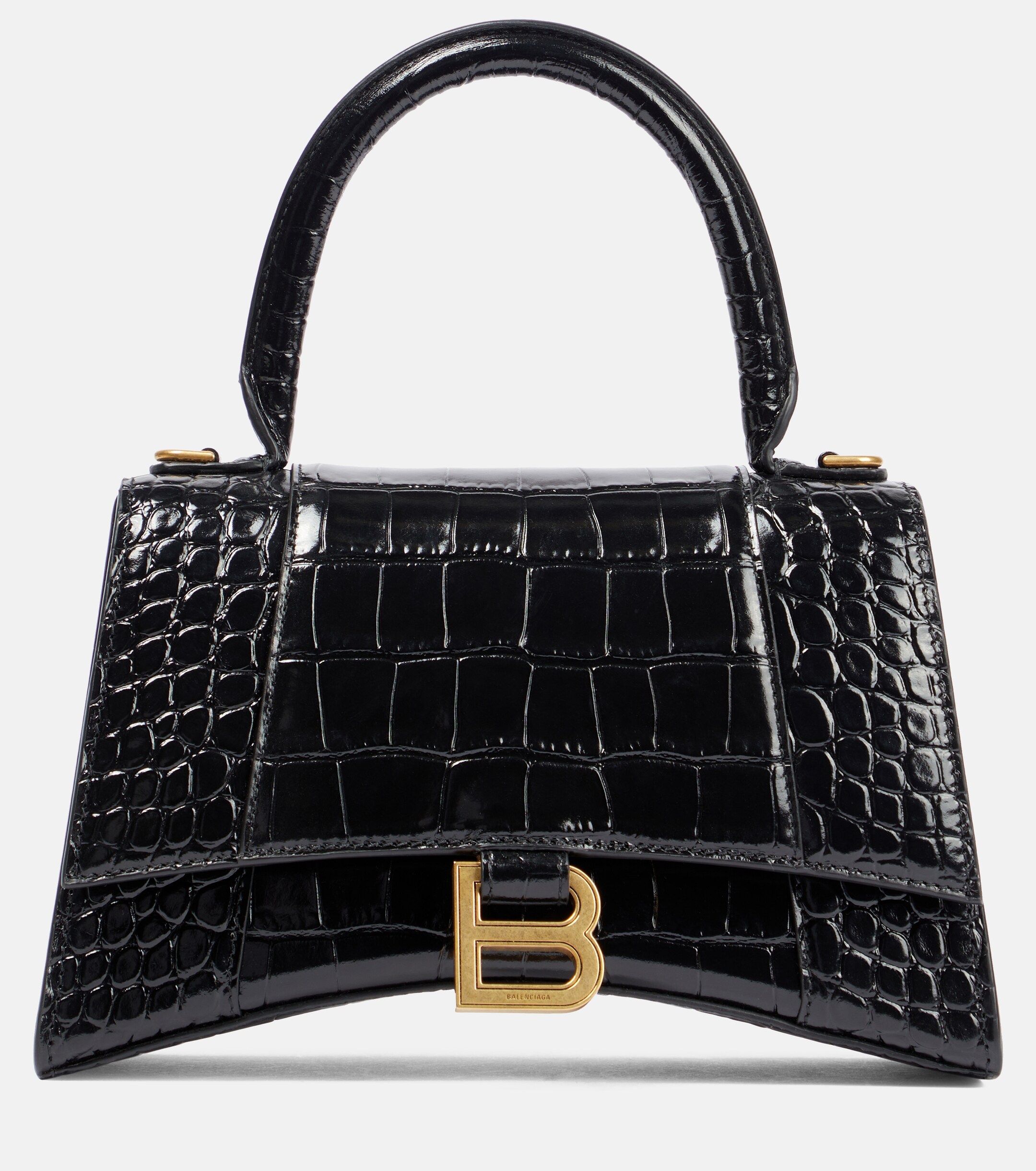 Balenciaga Hourglass Small croc-effect leather crossbody bag