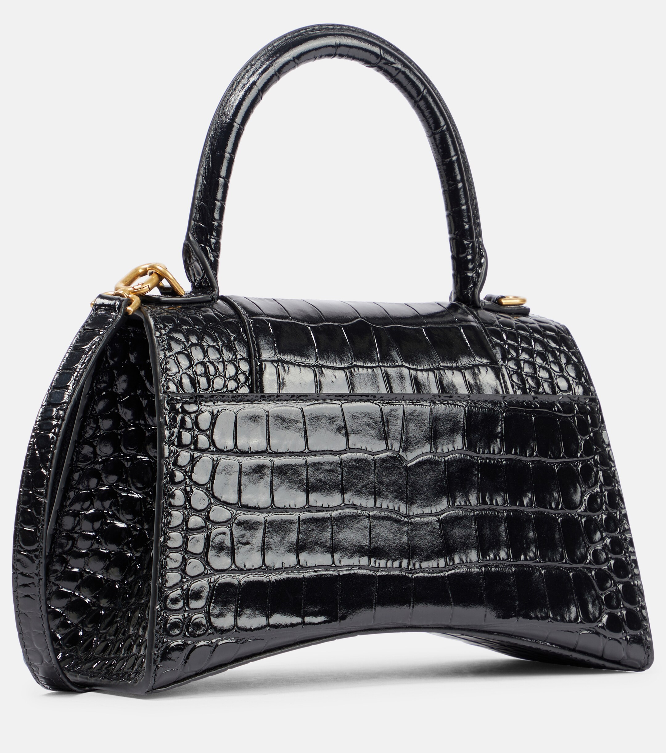 Balenciaga Hourglass Small croc-effect leather crossbody bag
