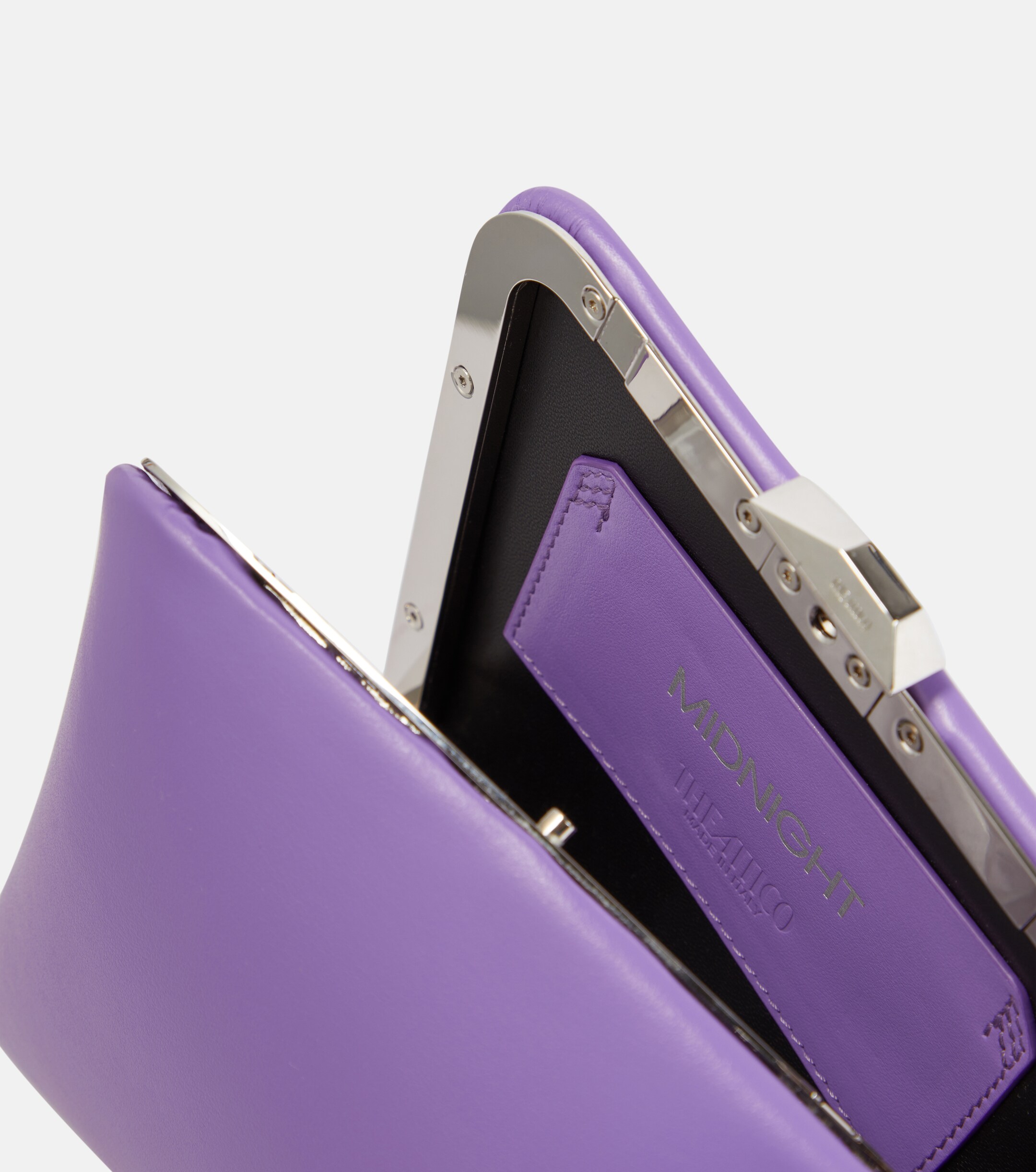 THE ATTICO Midnight Mini embellished leather clutch