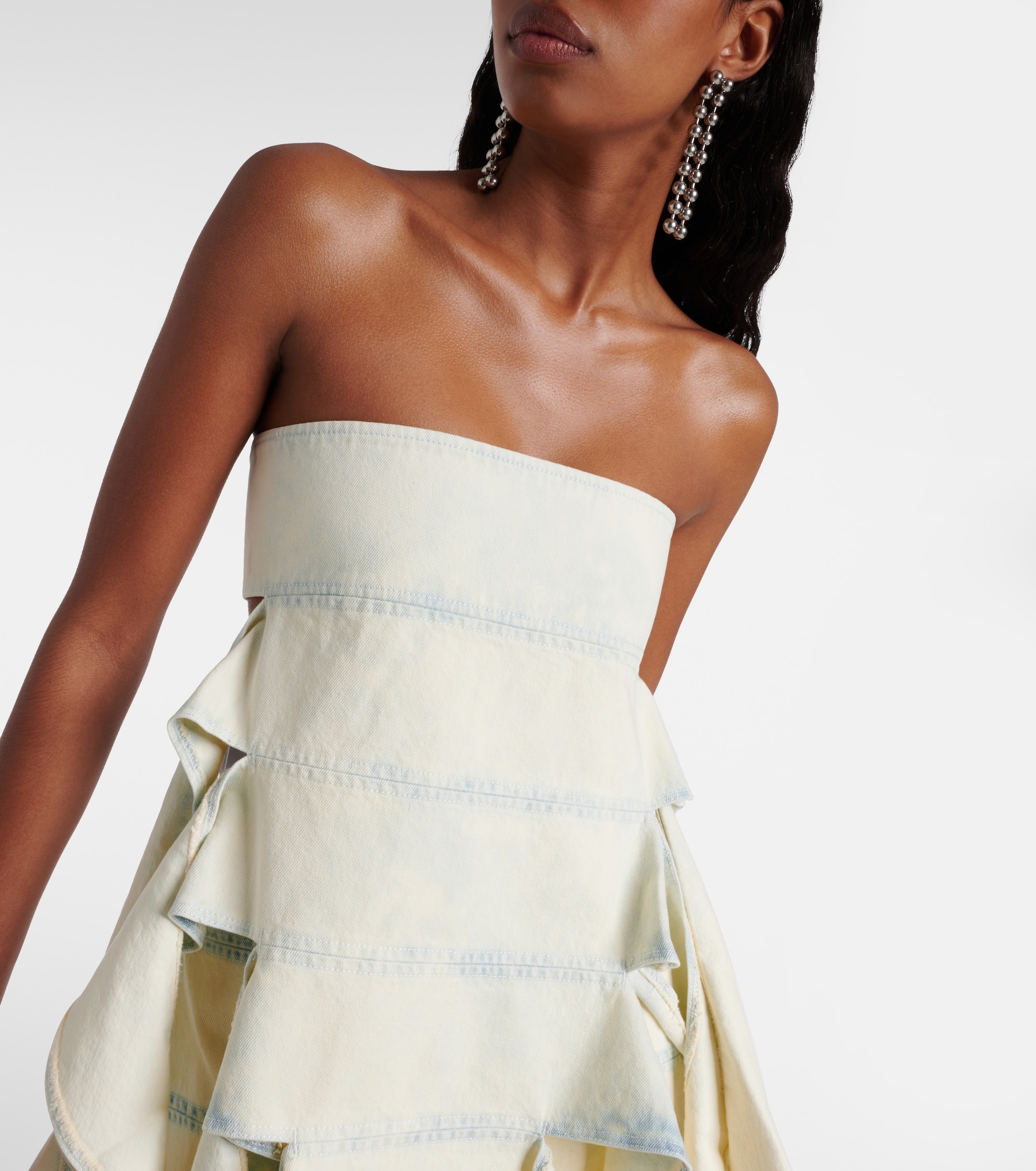 Y/Project Bug off-shoulder denim top