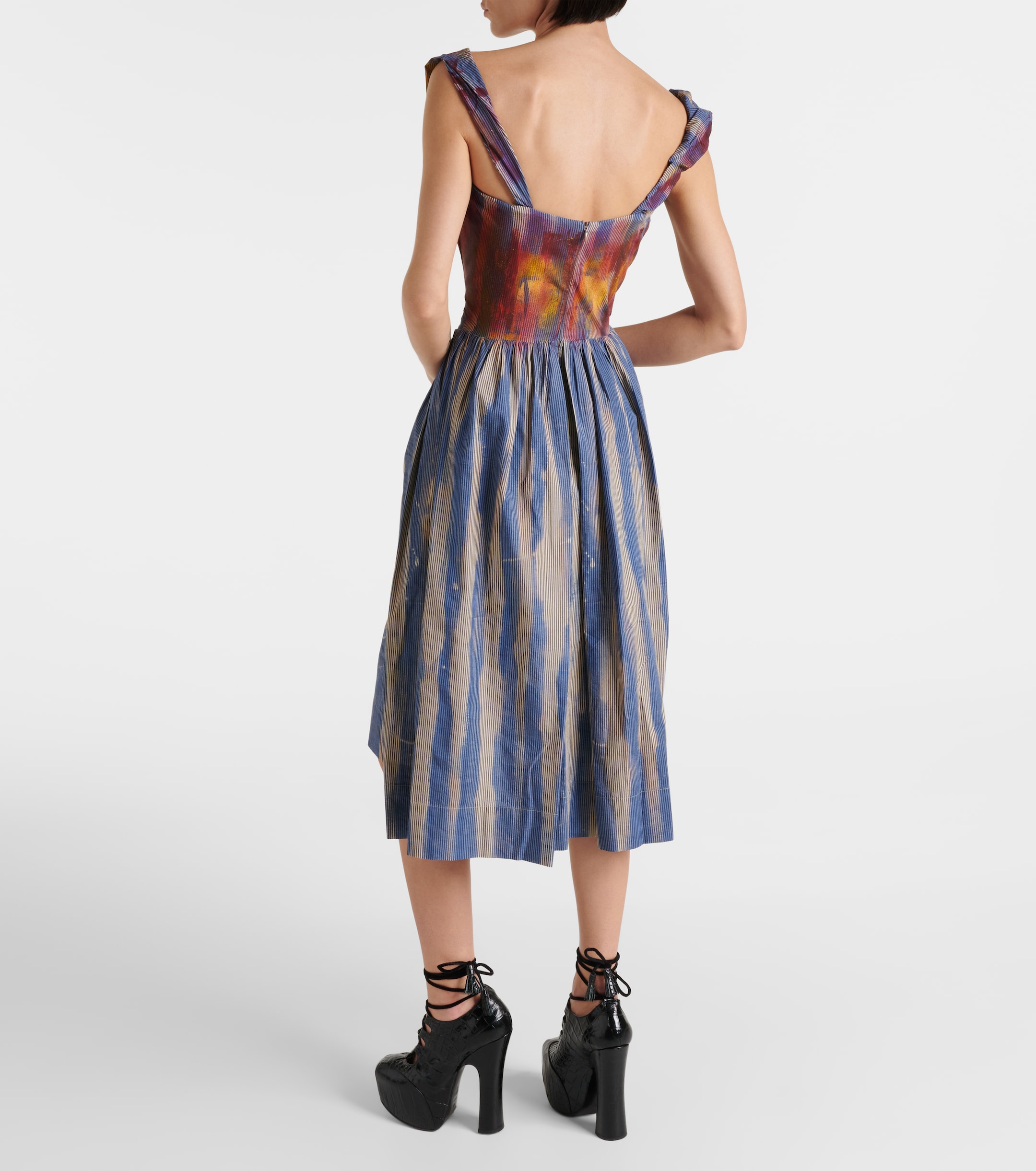 Vivienne Westwood - Sunday striped cotton corset dress | Plush