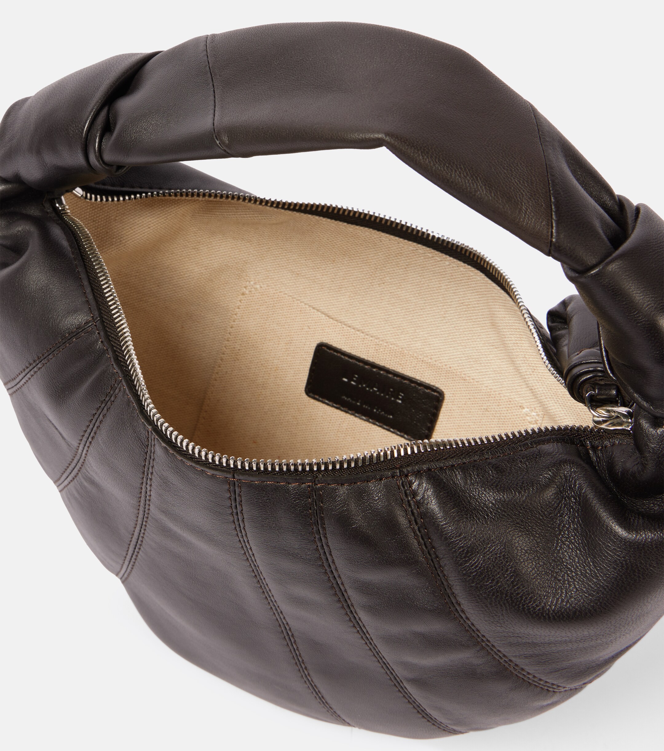 Lemaire Fortune Croissant Mini leather top-handle bag