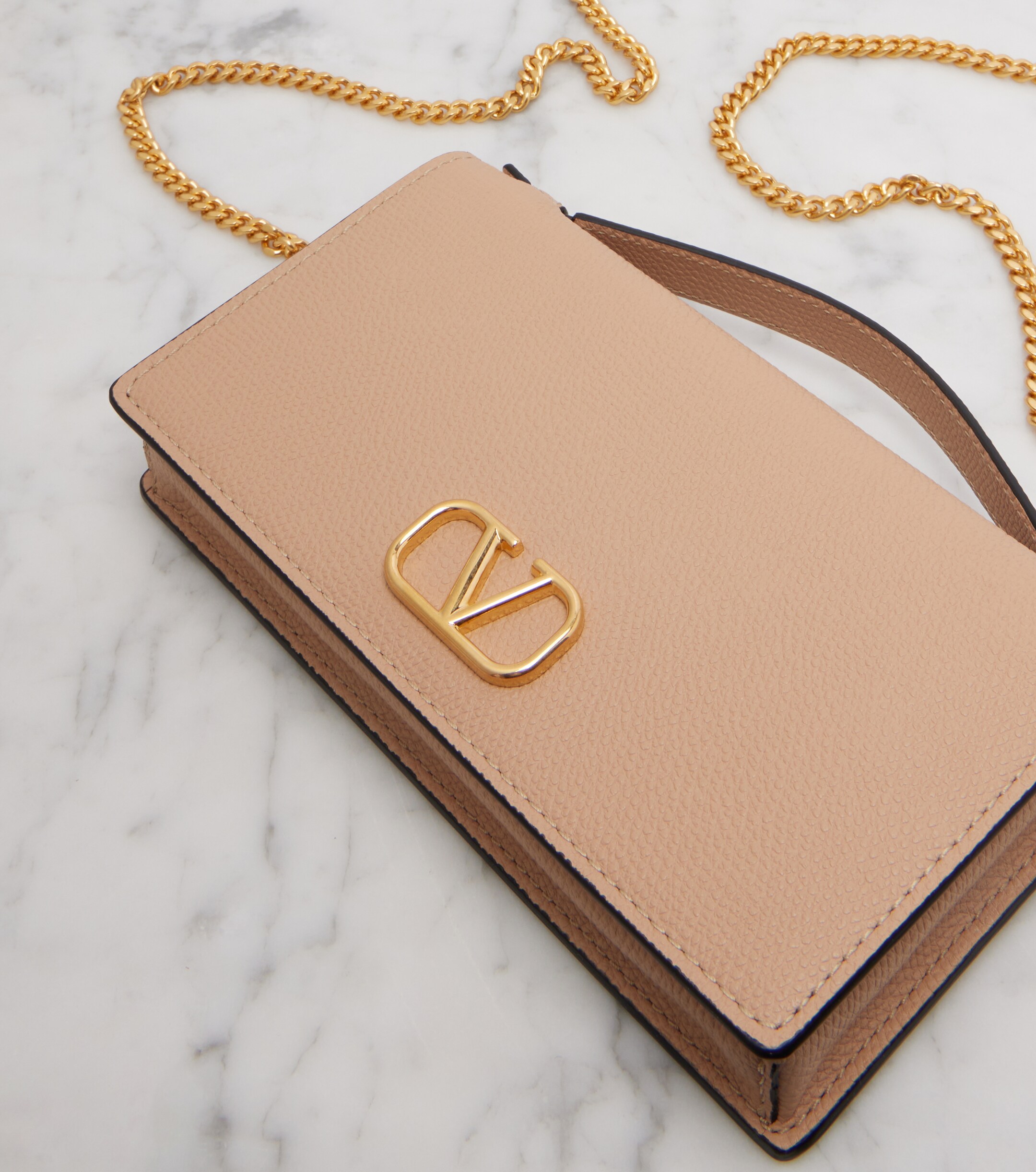 Valentino Garavani VLogo leather wallet on chain thumbnail