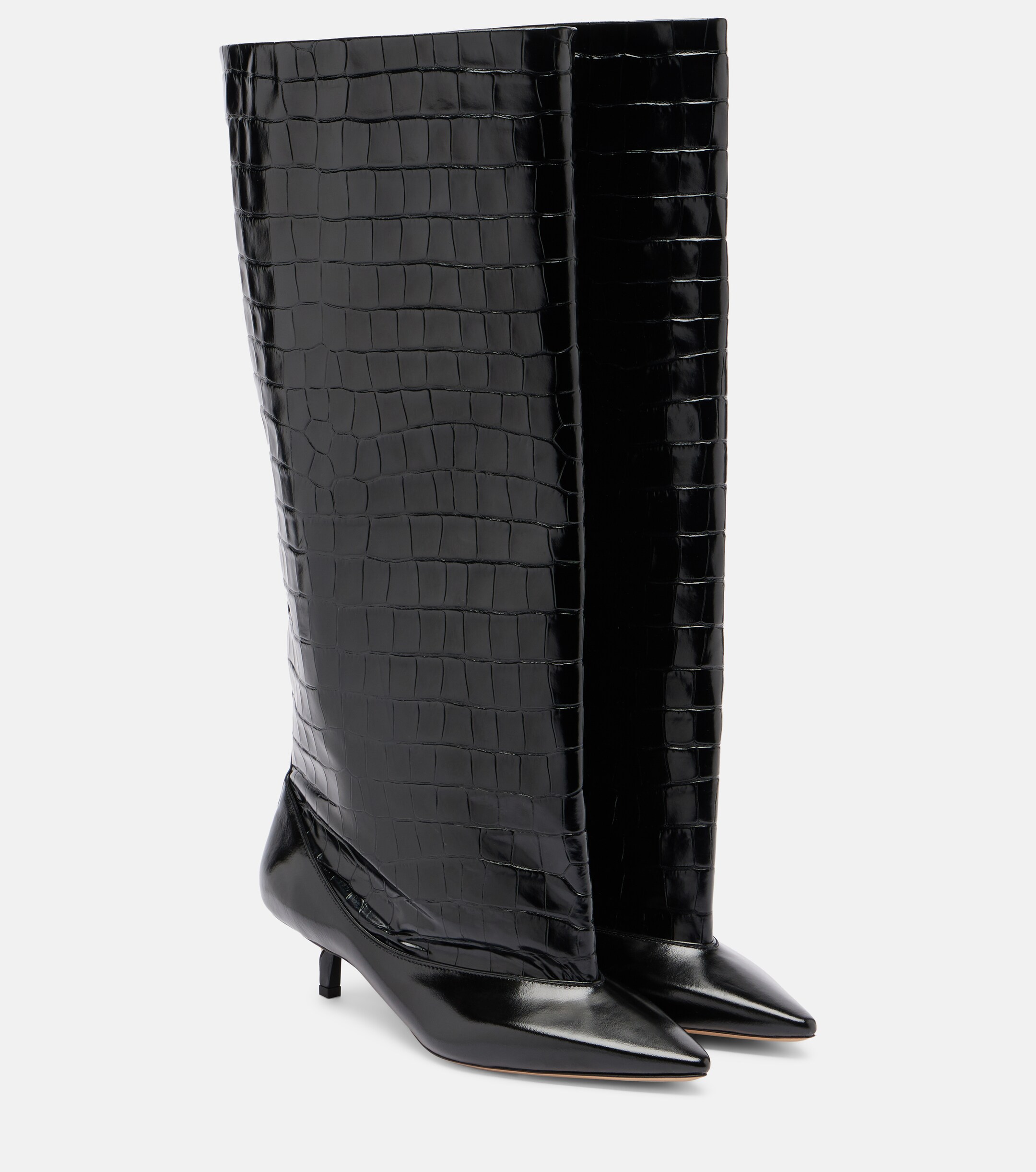 Jacquemus - Tourni croc-effect leather knee-high boots | Plush