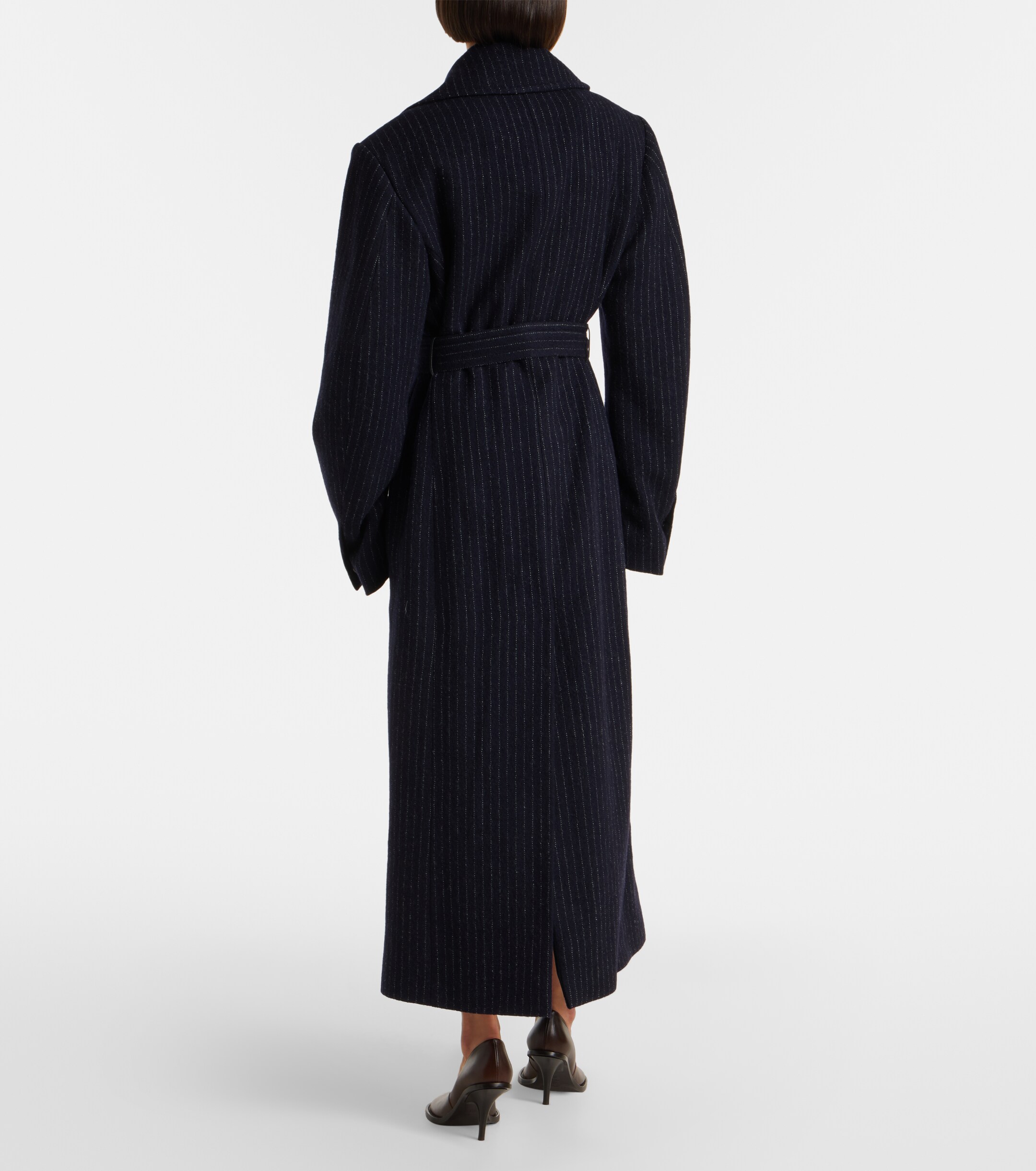Dries Van Noten - Belted pinstriped wool coat | Plush