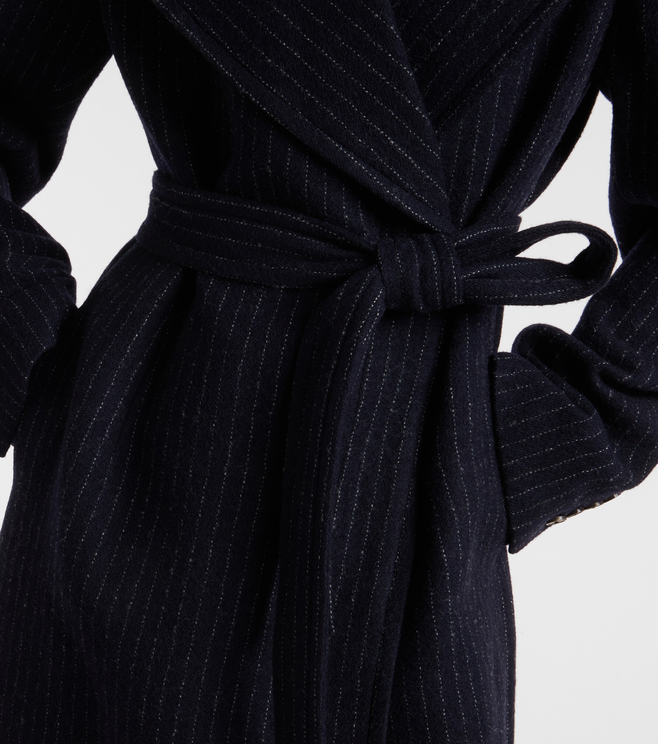 Dries Van Noten - Belted pinstriped wool coat | Plush