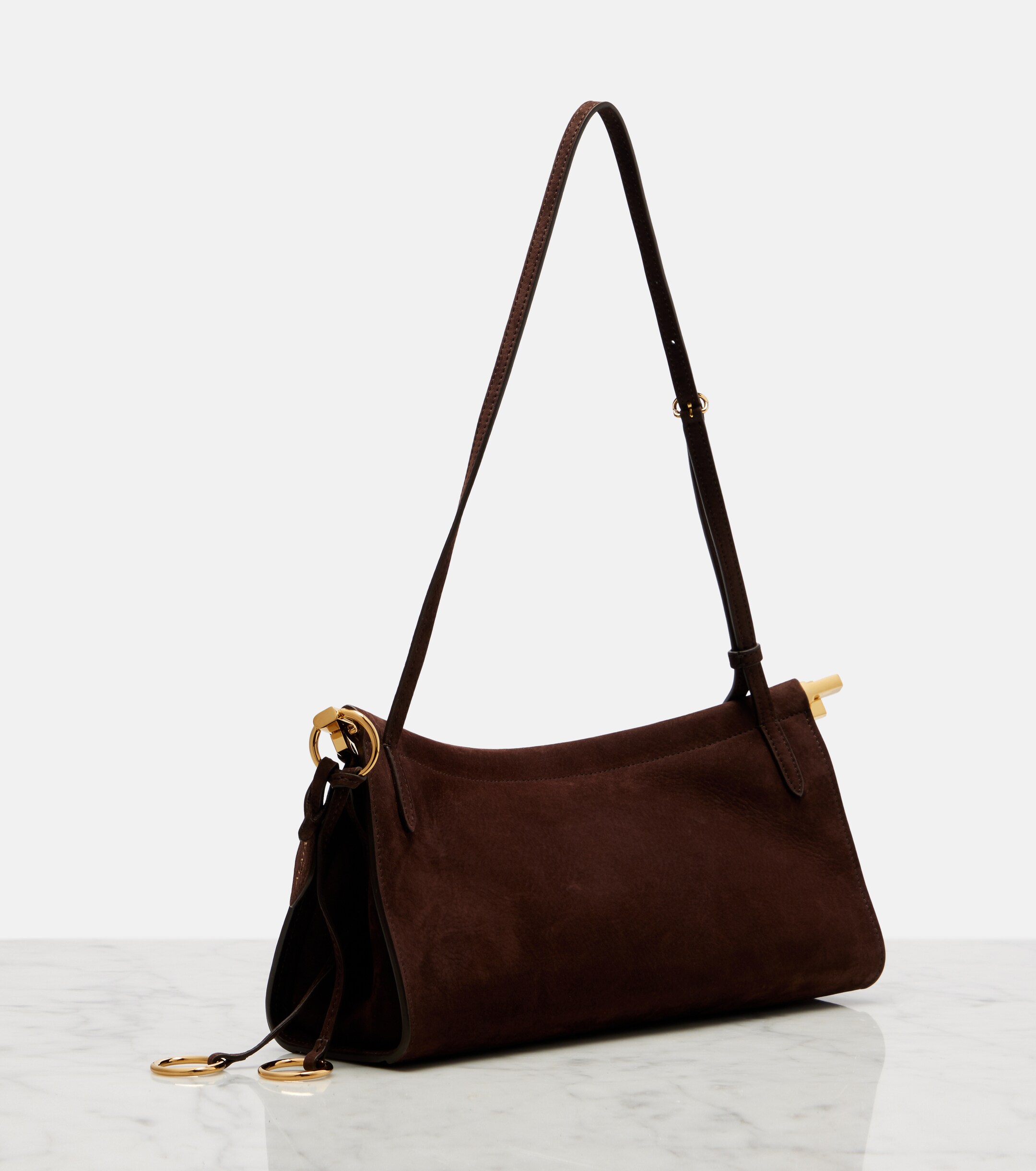 Alaïa Le Click East West Medium suede shoulder bag