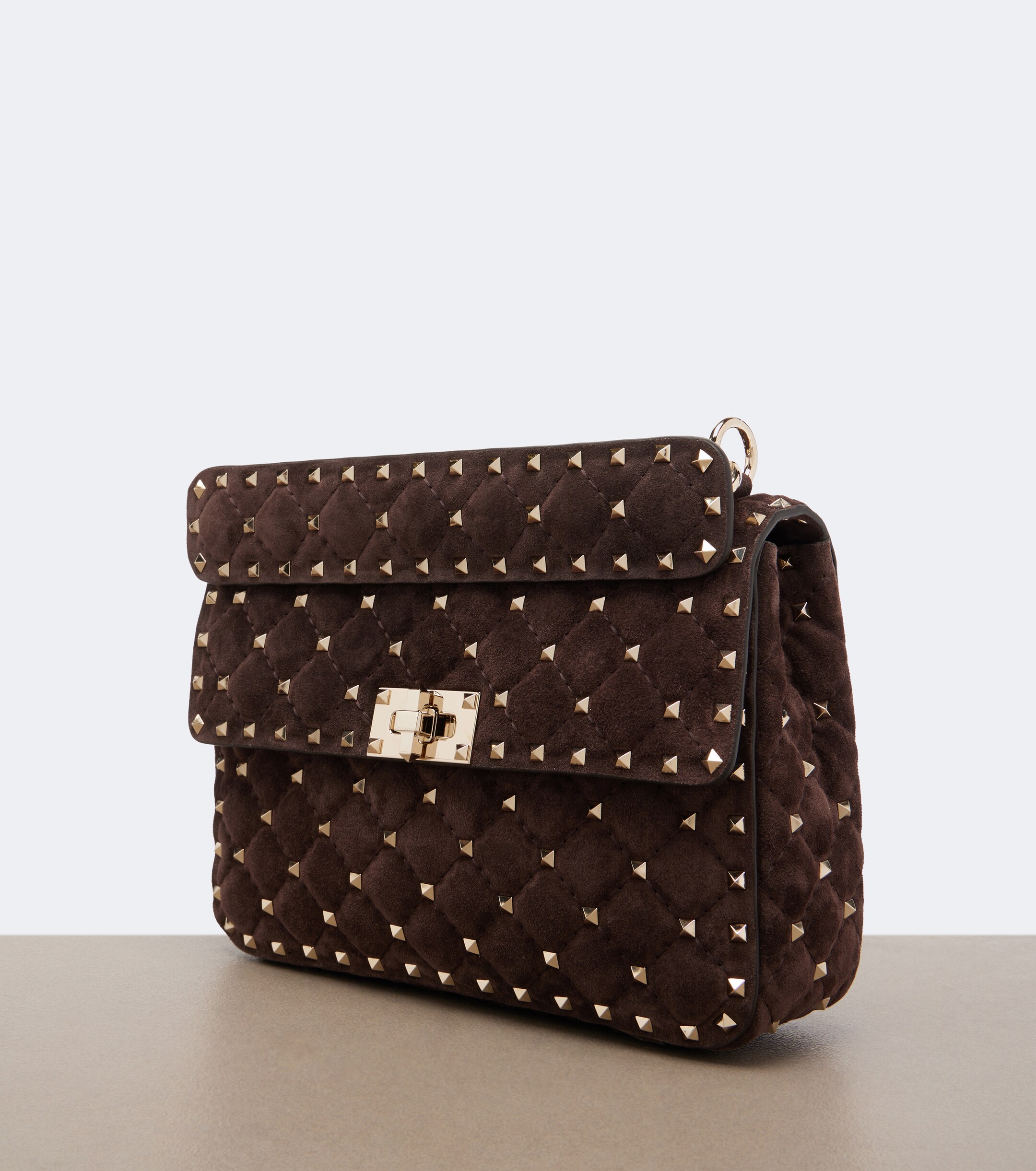 Valentino Garavani Rockstud Spike Medium suede top-handle bag thumbnail
