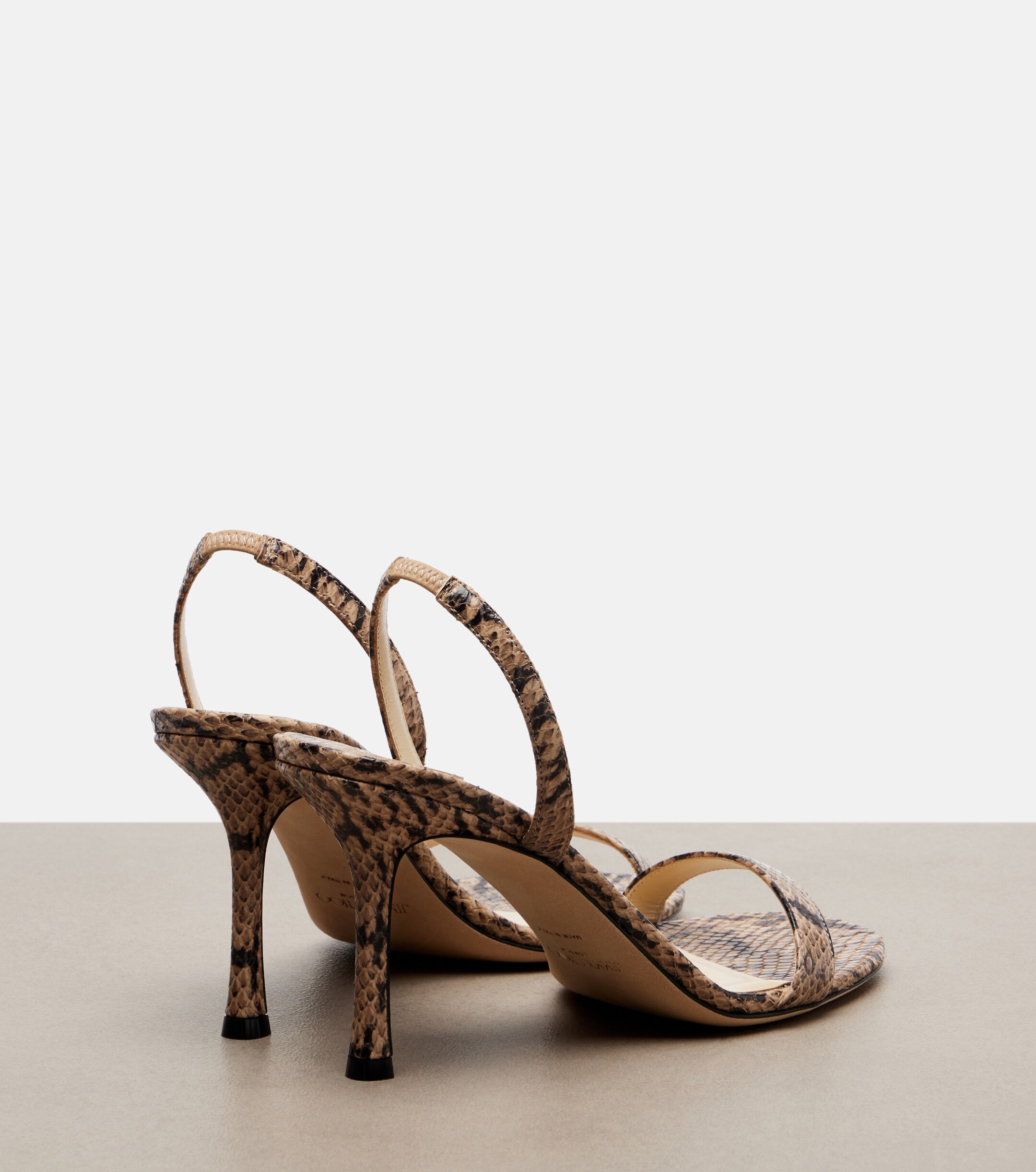 JIMMY CHOO Jimmy Choo Jenn snake-effect leather slingback sandals