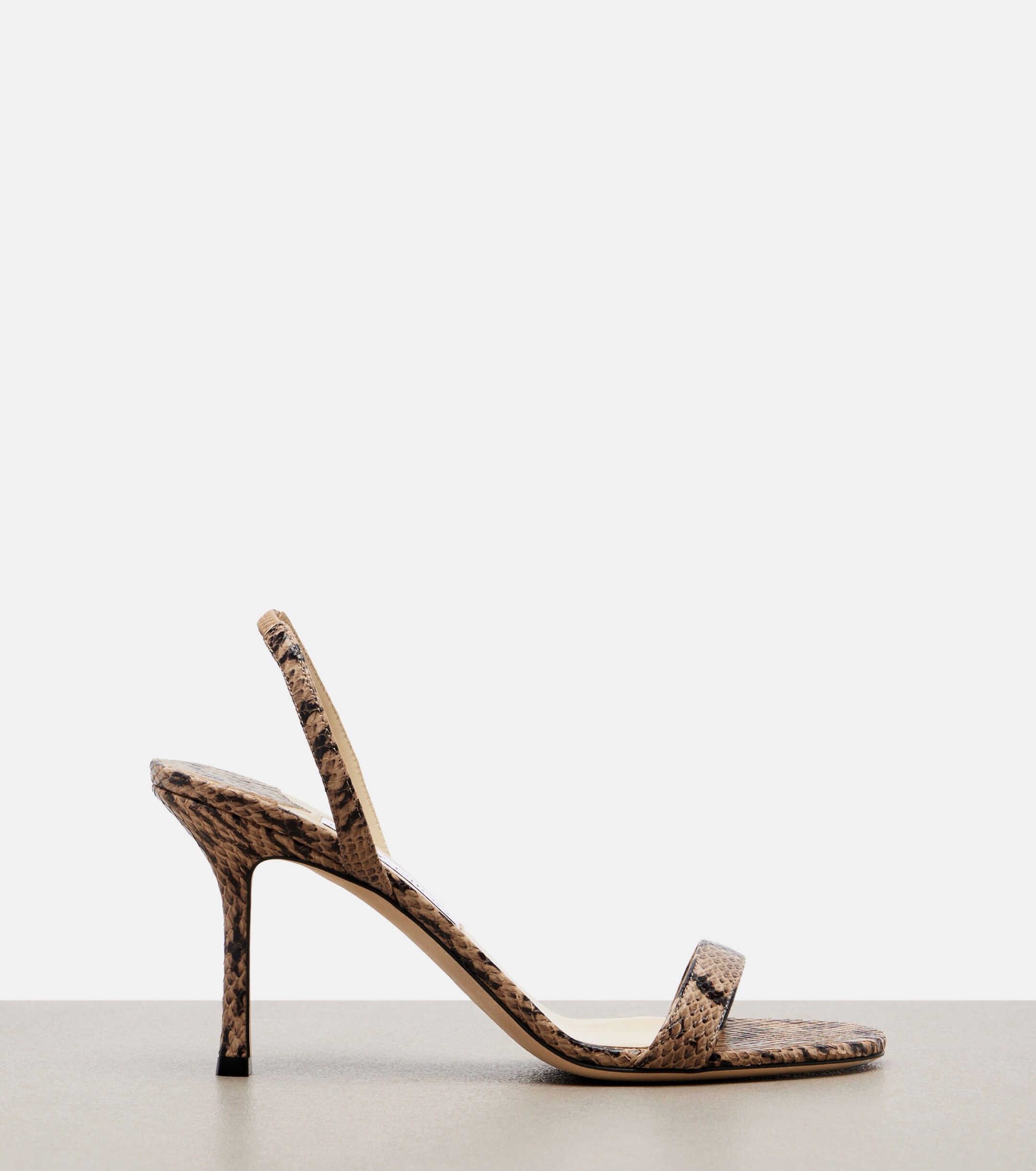 JIMMY CHOO Jimmy Choo Jenn snake-effect leather slingback sandals