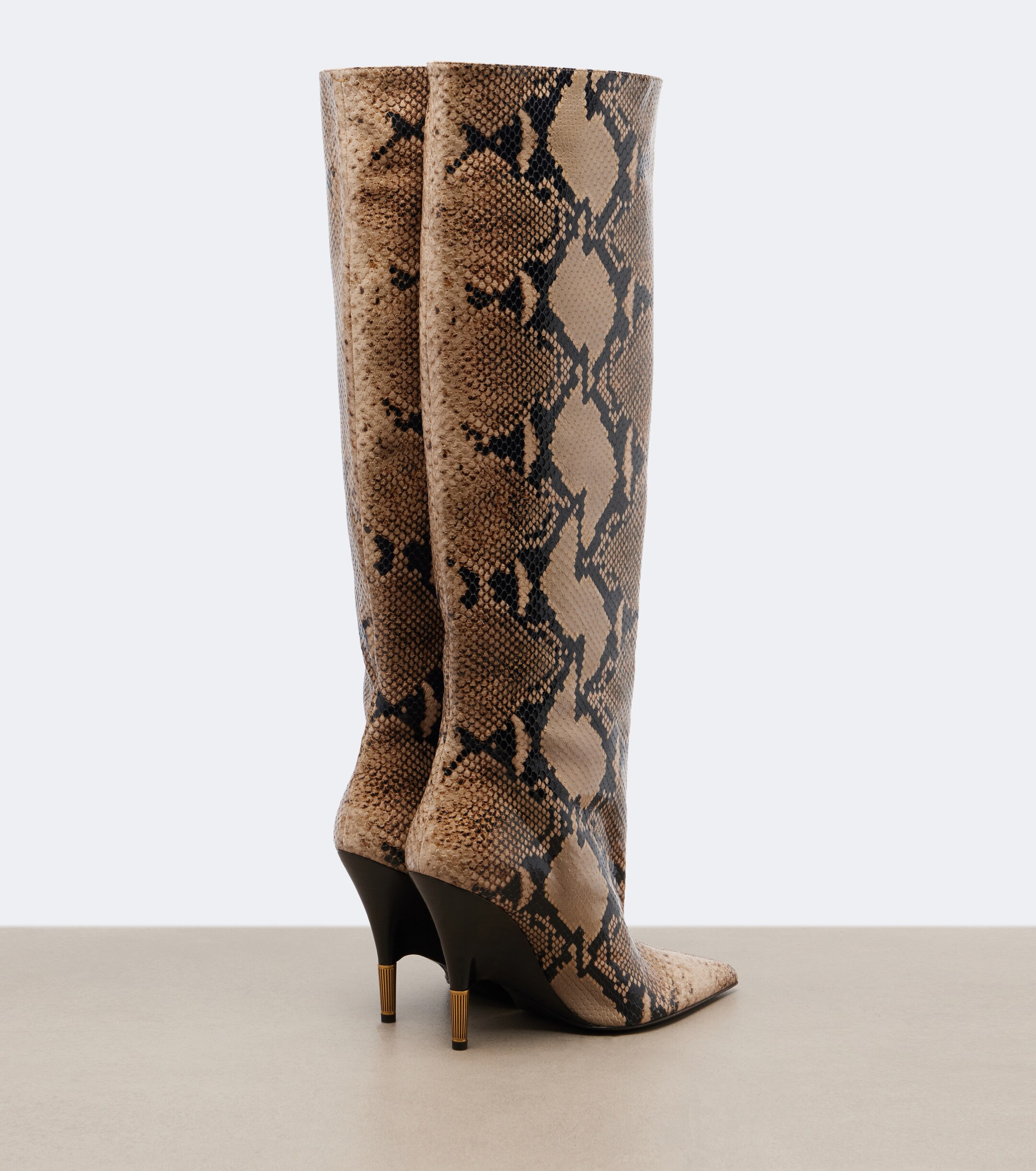 KHAITE Khaite Bella snake-effect leather knee-high boots