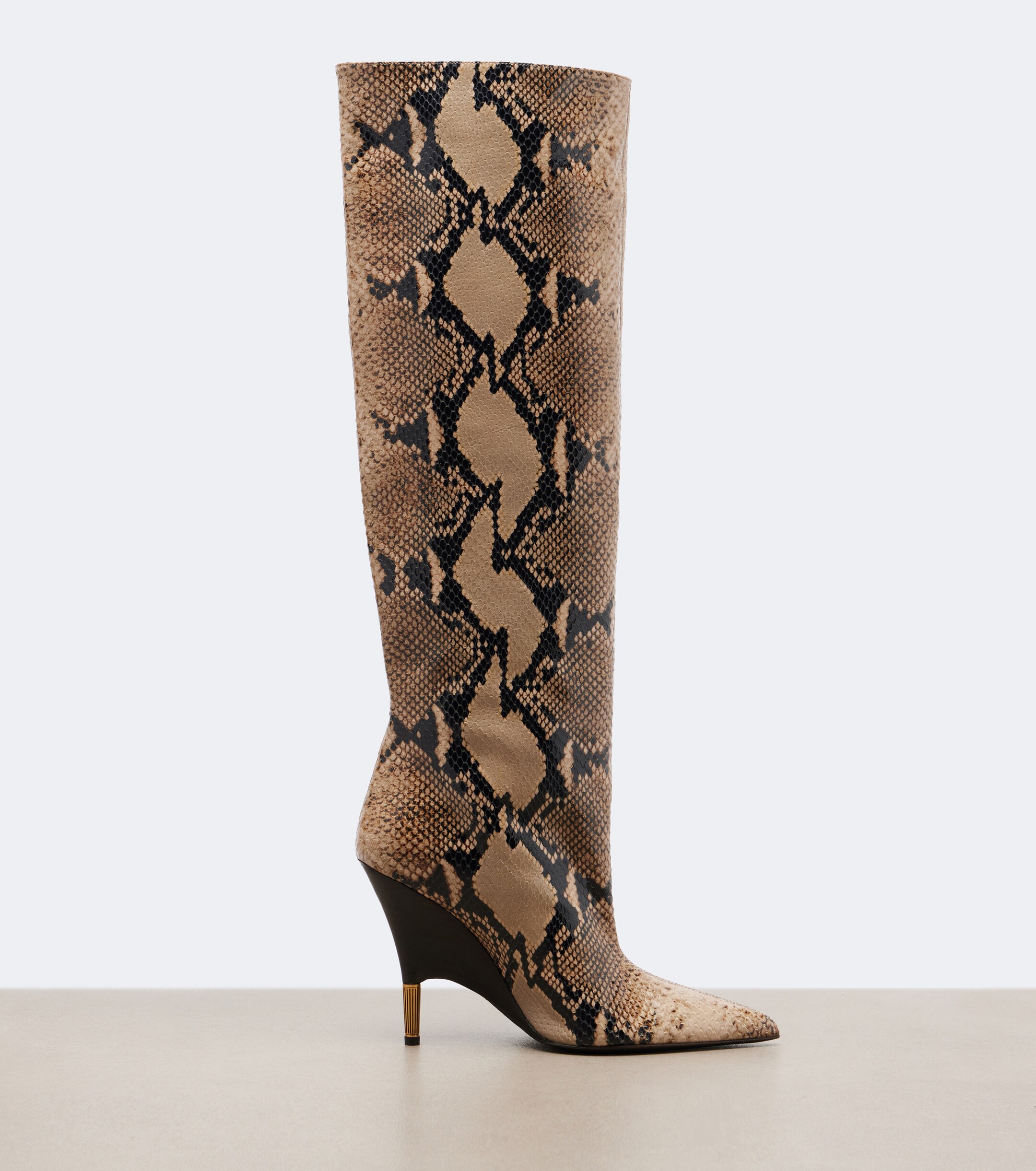 KHAITE Khaite Bella snake-effect leather knee-high boots