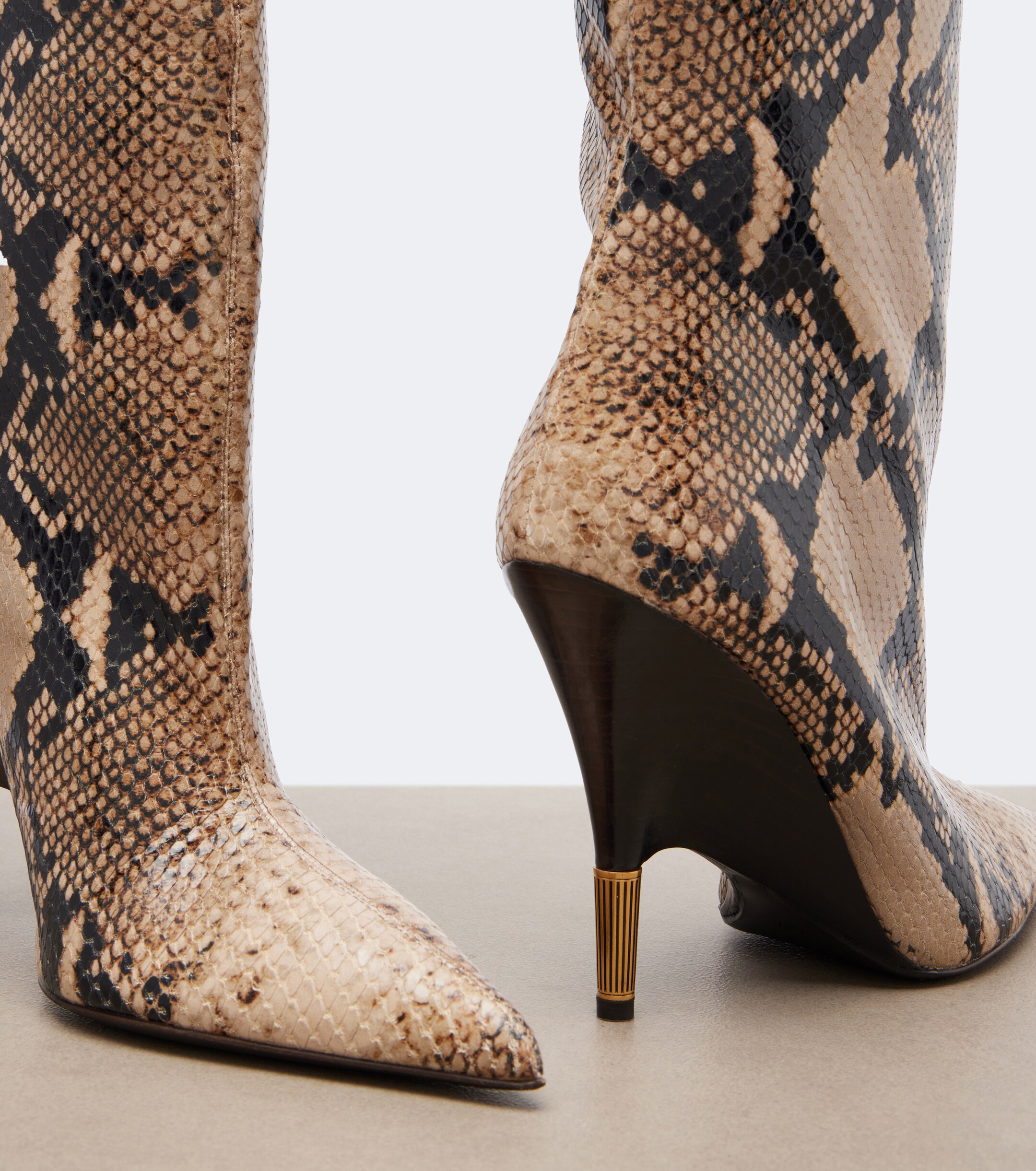 KHAITE Khaite Bella snake-effect leather knee-high boots