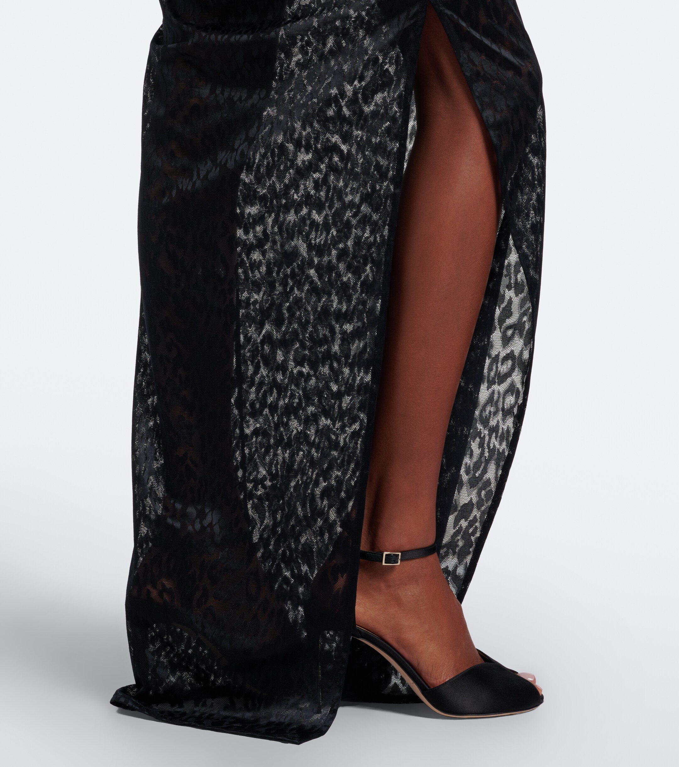 Alex Perry Alex Perry Draped leopard-print lace maxi dress
