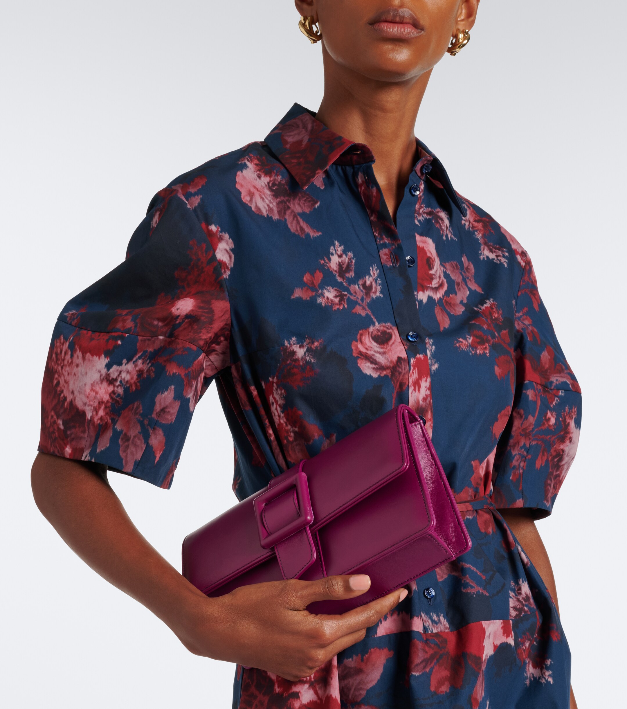 MANOLO BLAHNIK Maycap leather clutch