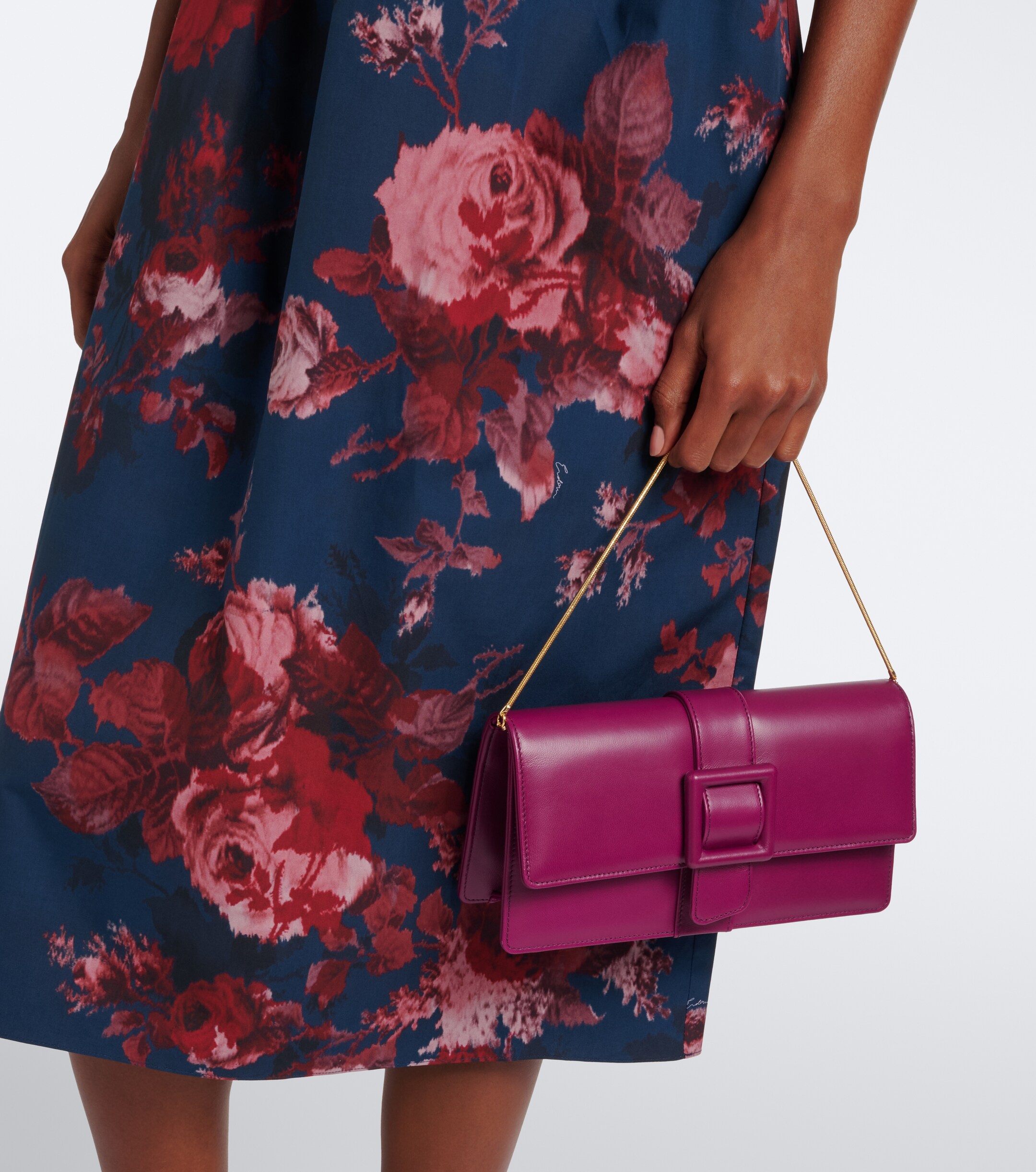 MANOLO BLAHNIK Maycap leather clutch