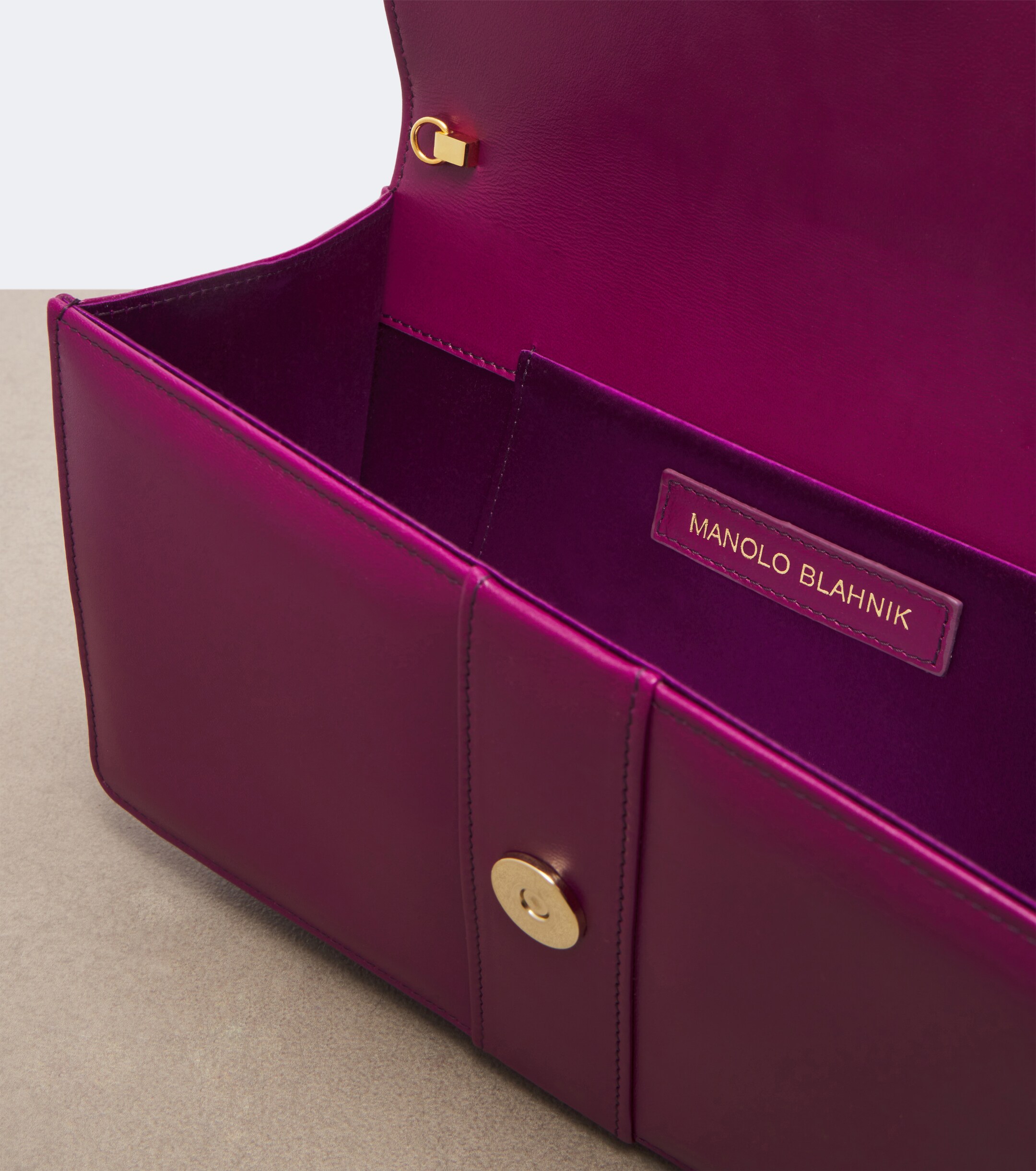 MANOLO BLAHNIK Maycap leather clutch