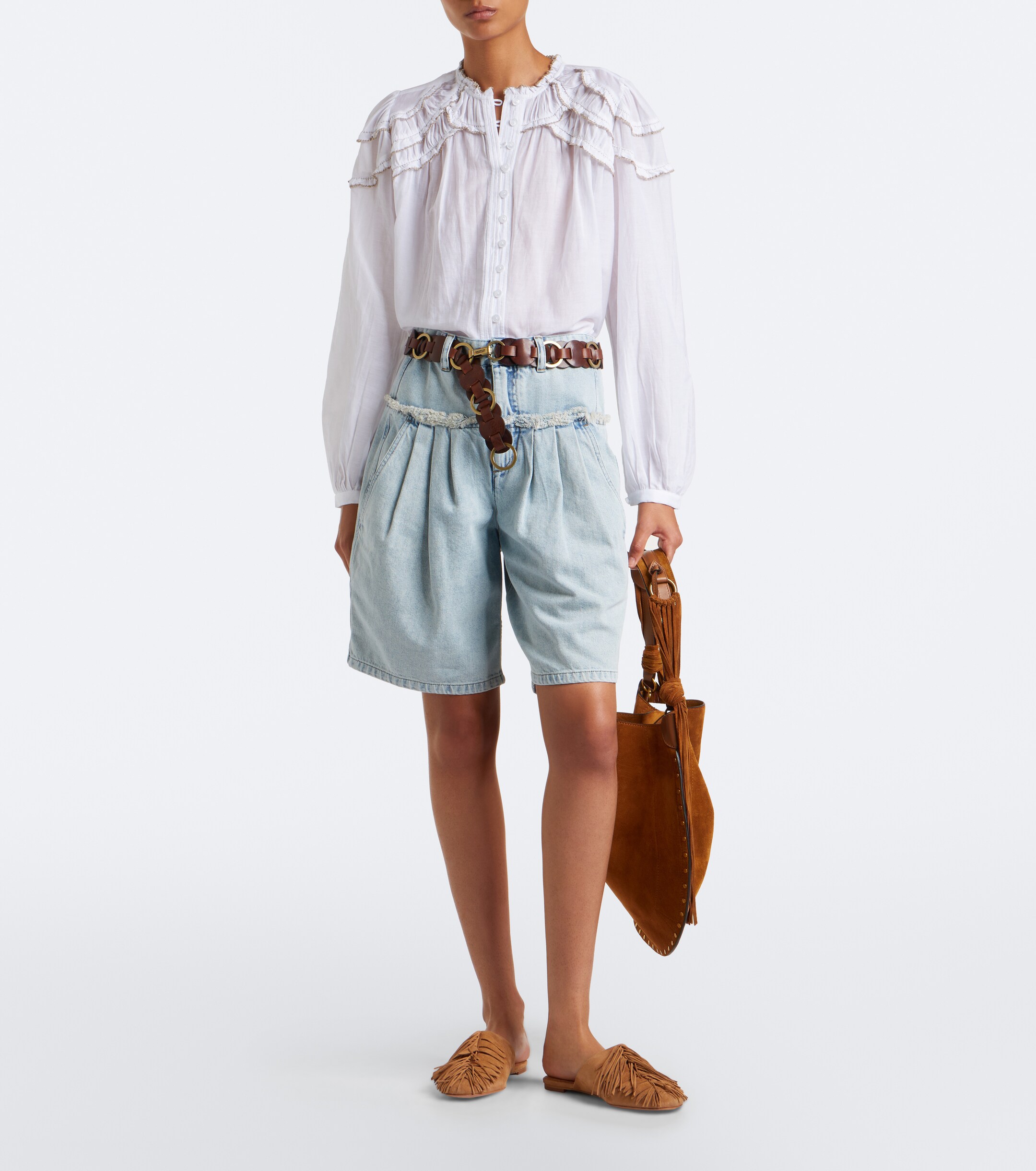 AQUAZZURA Aquazzura Maverick fringed suede mules