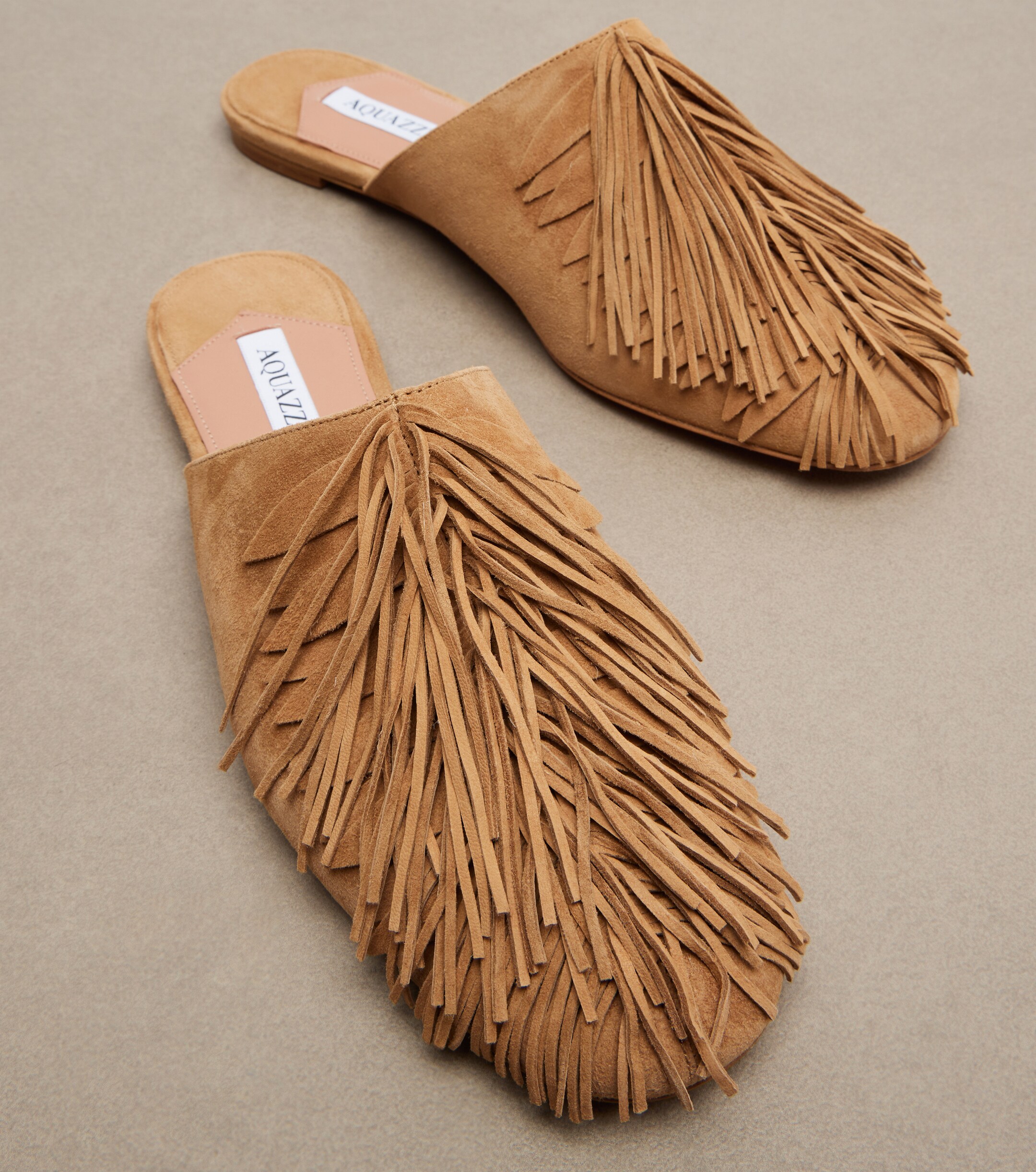 AQUAZZURA Aquazzura Maverick fringed suede mules