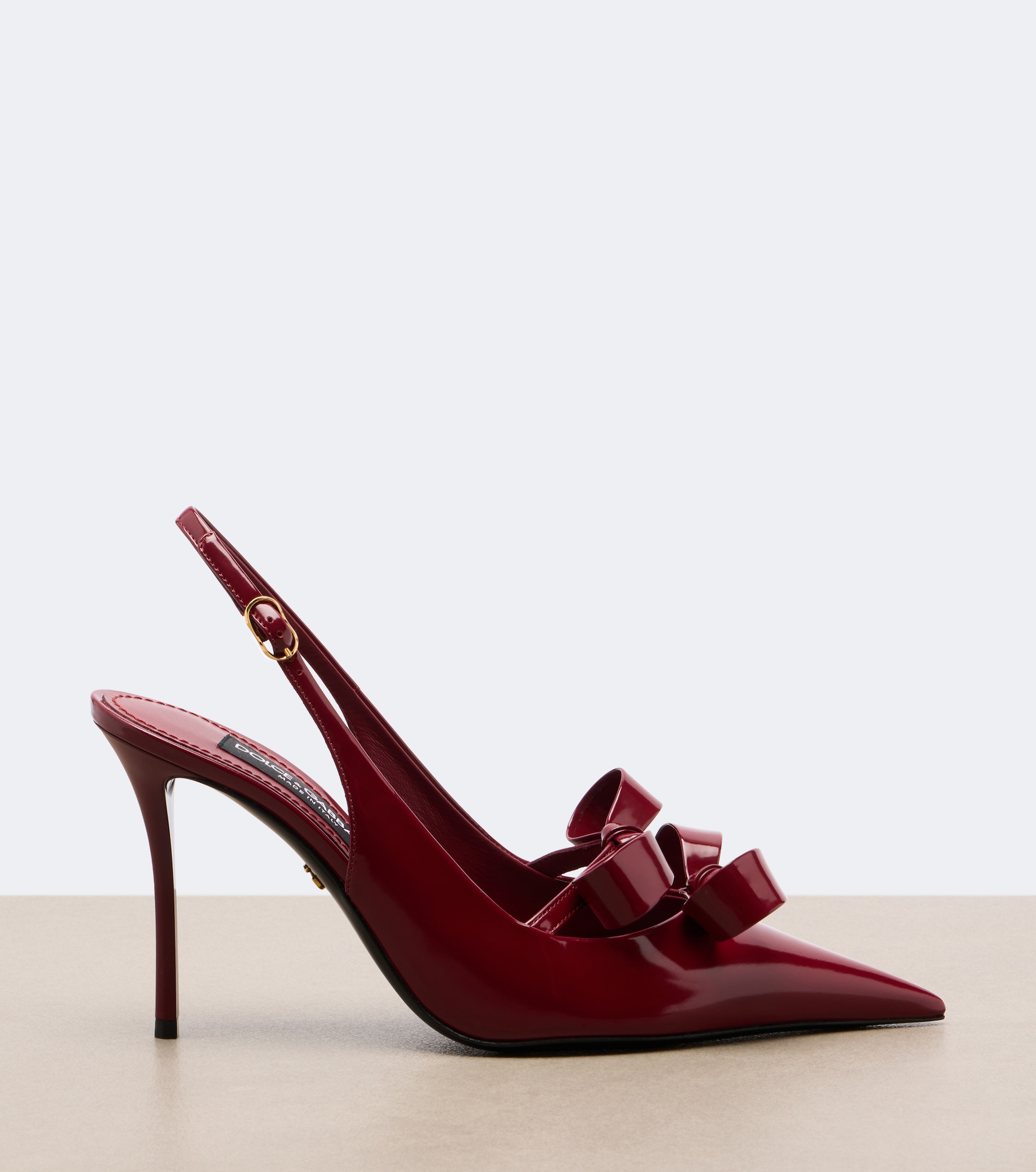 Dolce&Gabbana Dolce & Gabbana Bow-detail patent leather slingback pumps