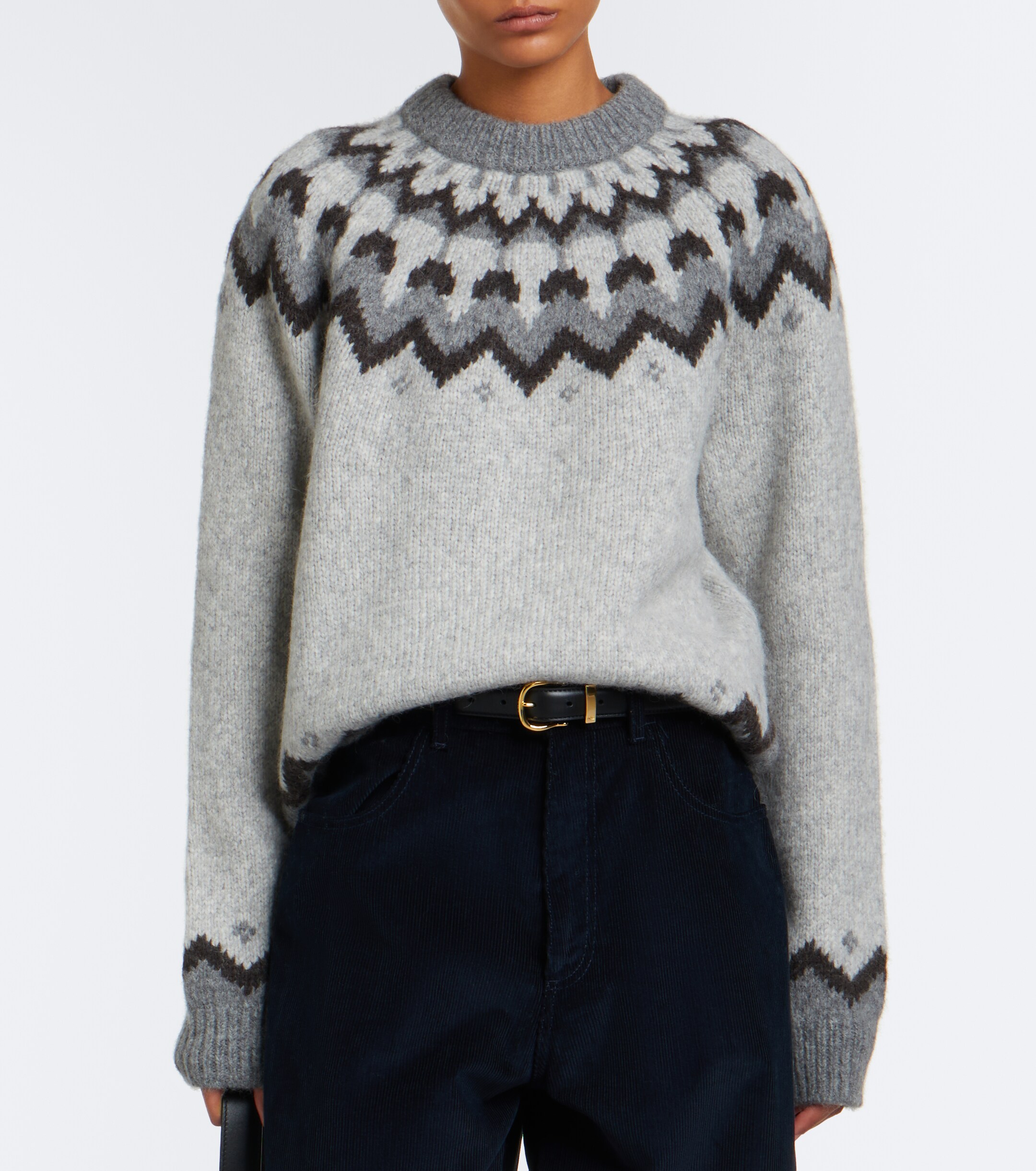 Nili Lotan Nili Lotan Alan Fair Isle alpaca and wool-blend sweater
