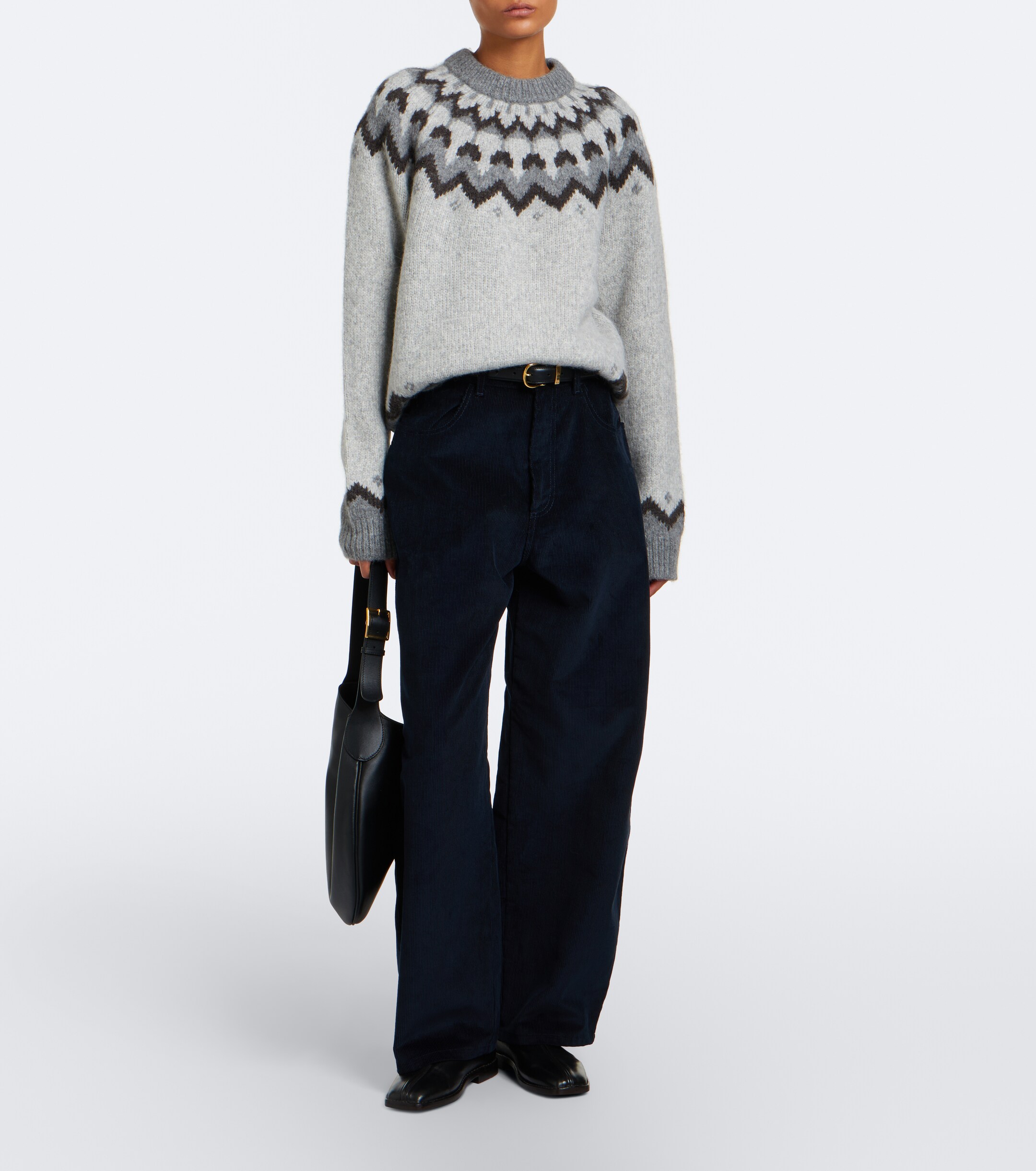 Nili Lotan Nili Lotan Alan Fair Isle alpaca and wool-blend sweater