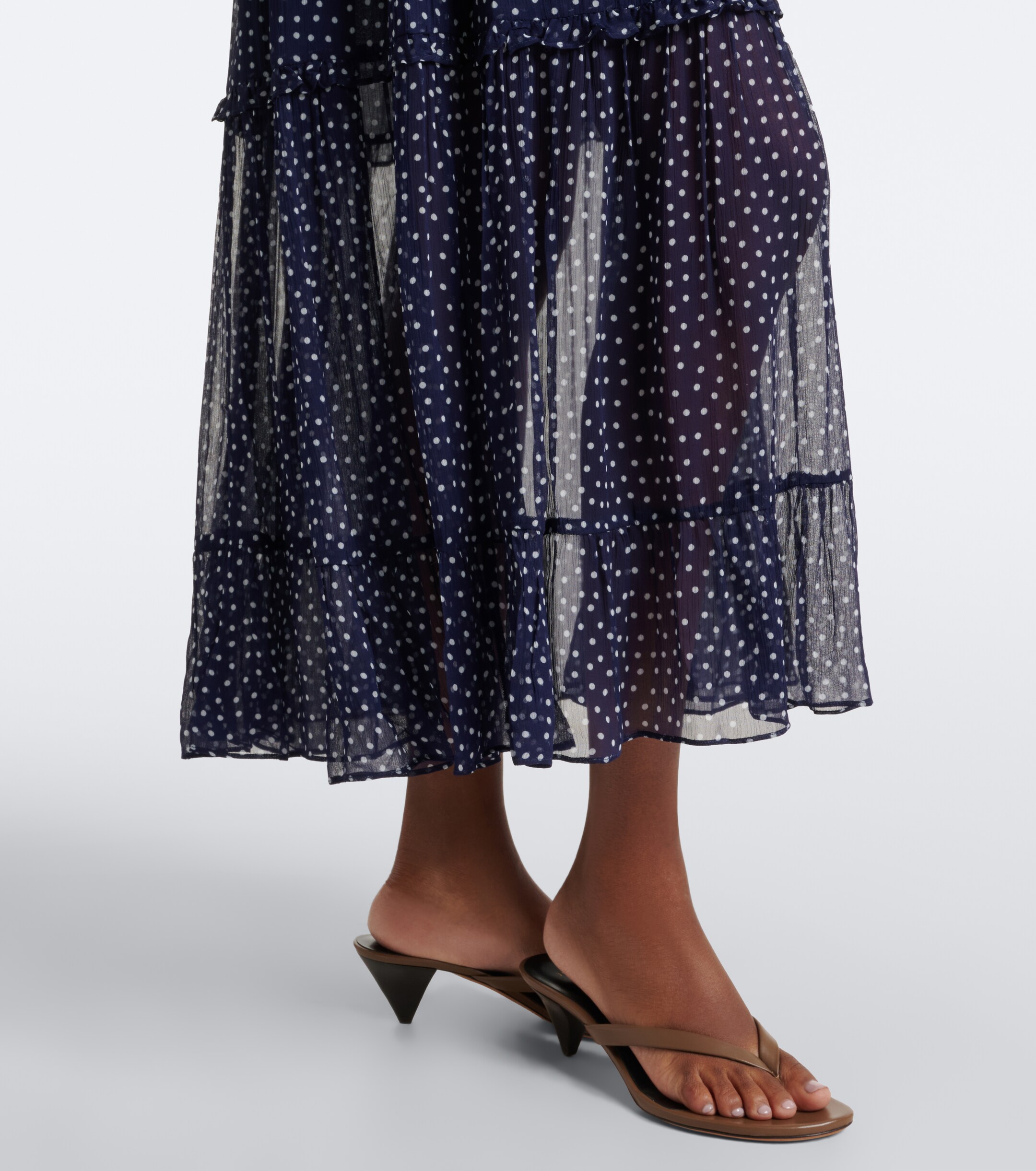 RIXO Rixo Abi polka-dot tie-neck midi dress