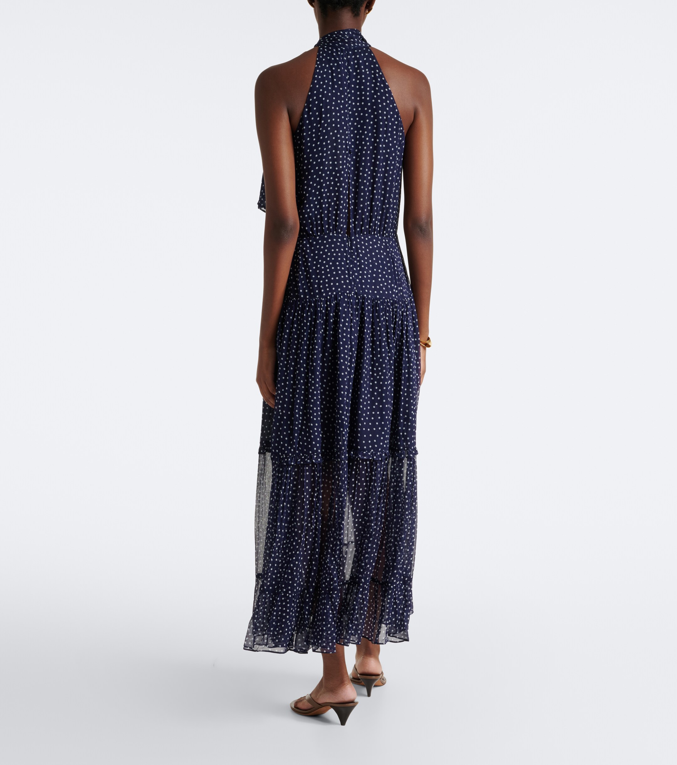RIXO Rixo Abi polka-dot tie-neck midi dress