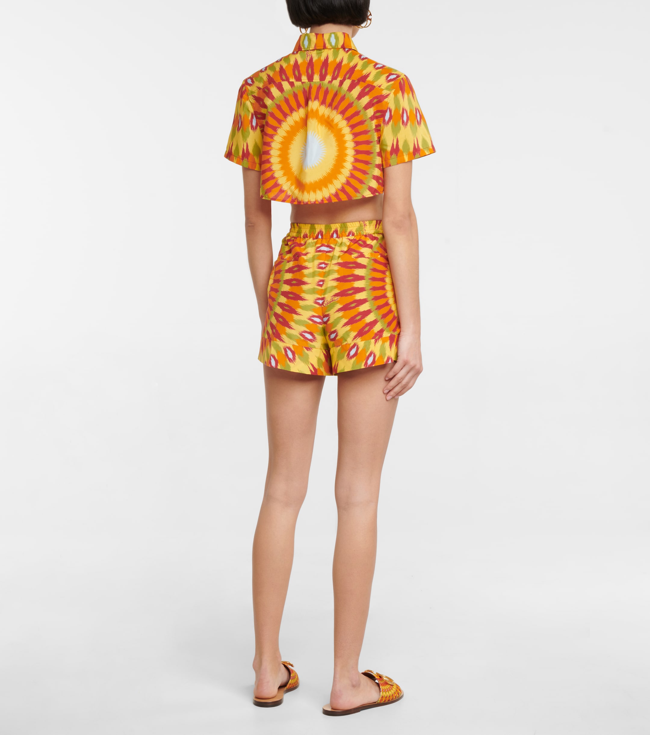Valentino Printed silk and cotton crop top