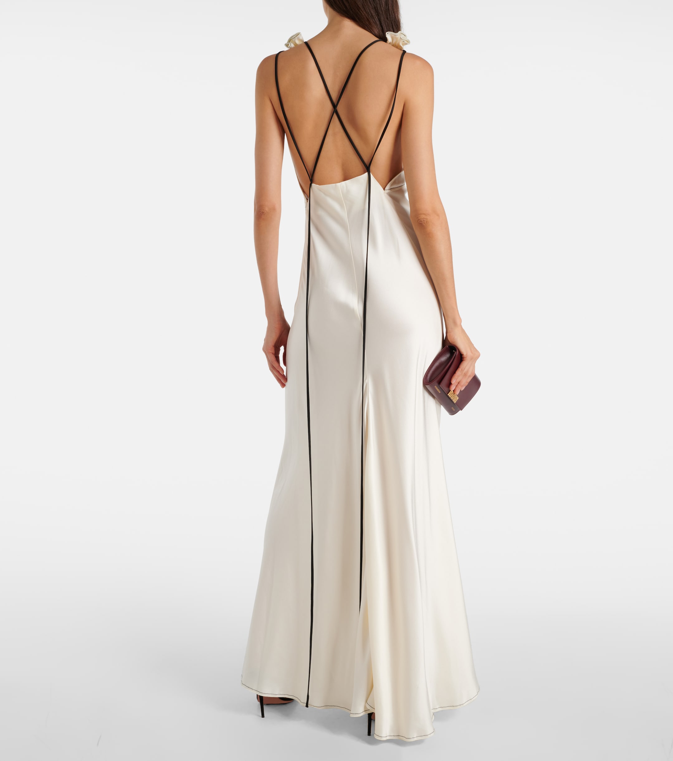 chinese dress ladies Lace Cami Dress In Ivory – Victoria Beckham UK main image 0