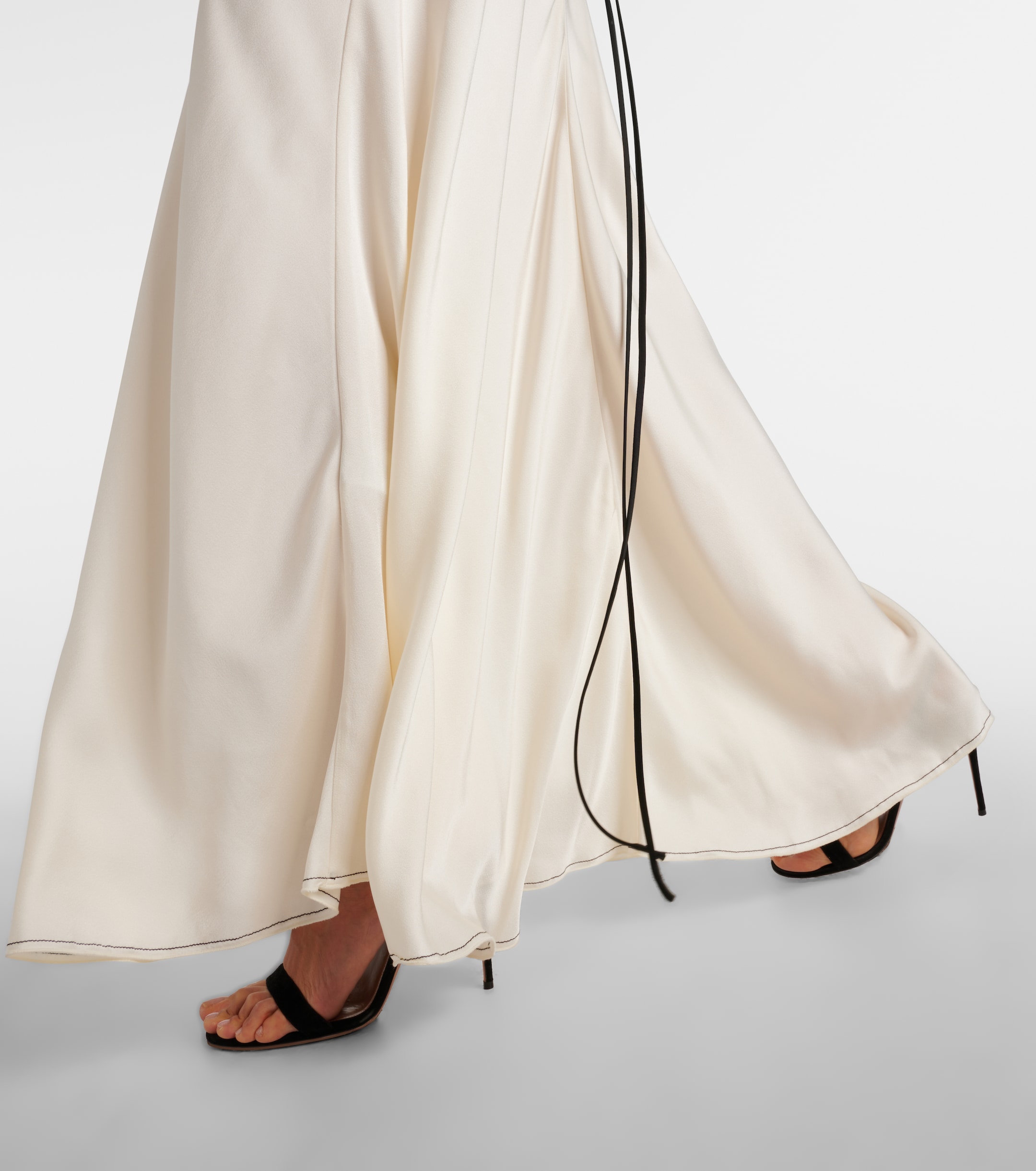 victoria beckham gathered open back satin maxi dress Victoria Beckham Gathered Satin Maxi Dress - Ivory