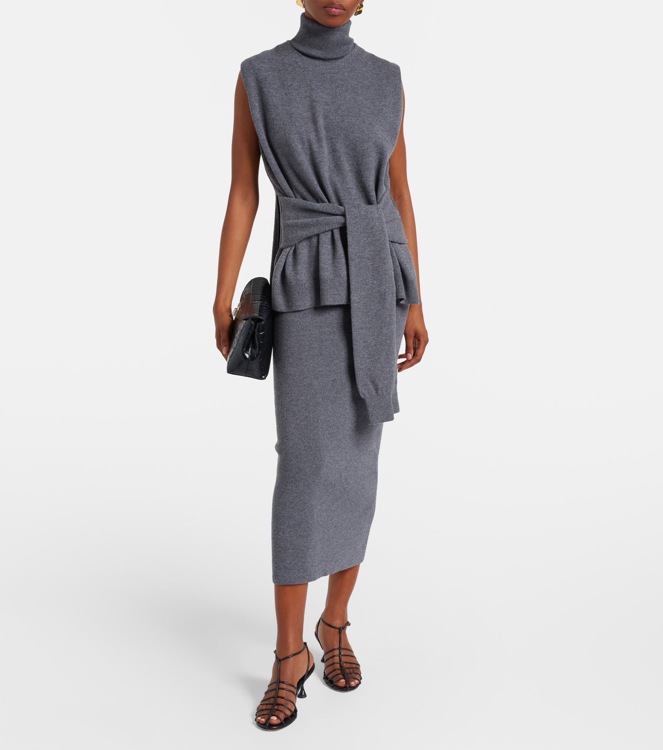 Róhe Layered wool and cashmere-blend midi dress