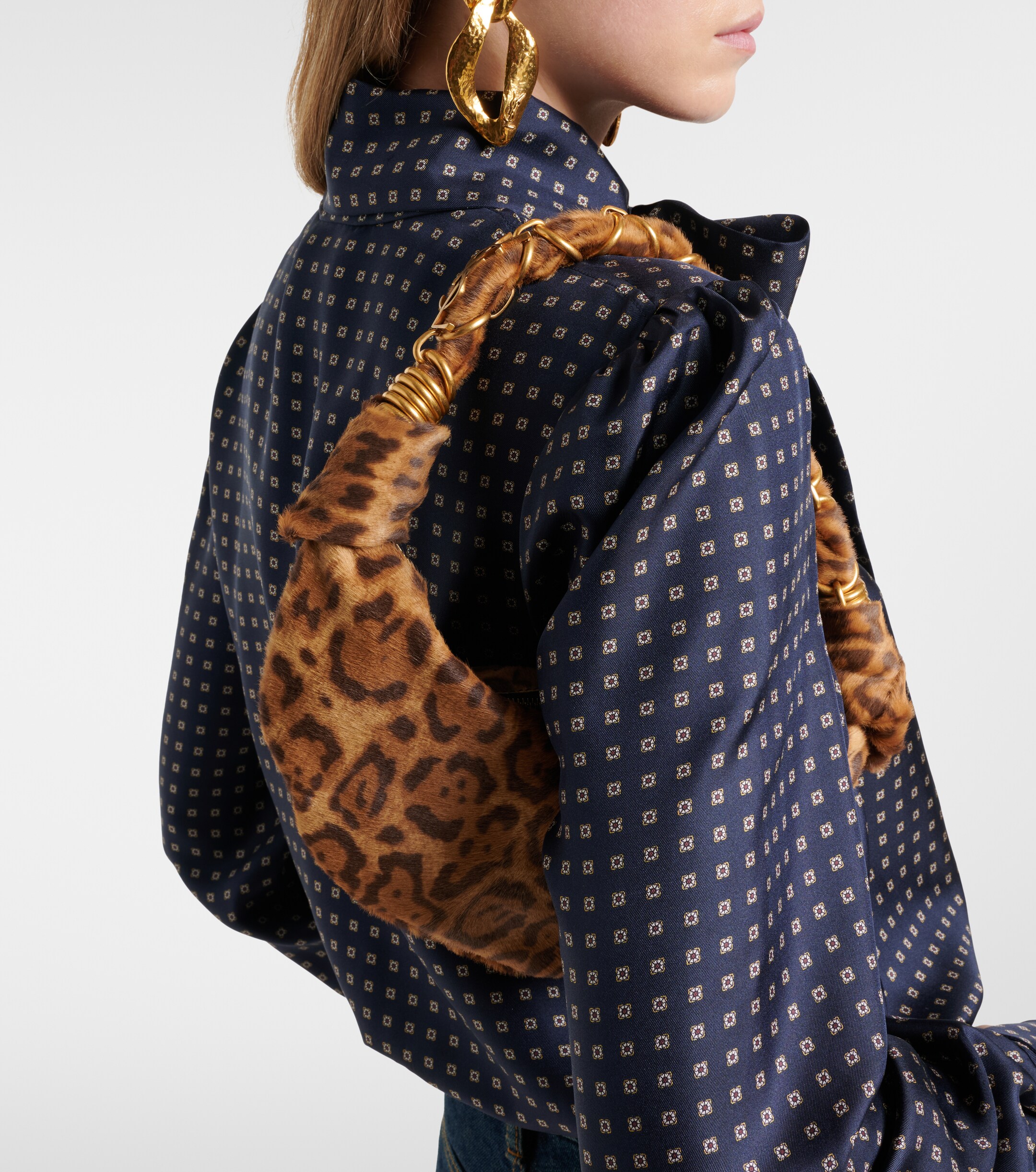 Saint Laurent Amalia Mini calf hair top-handle bag