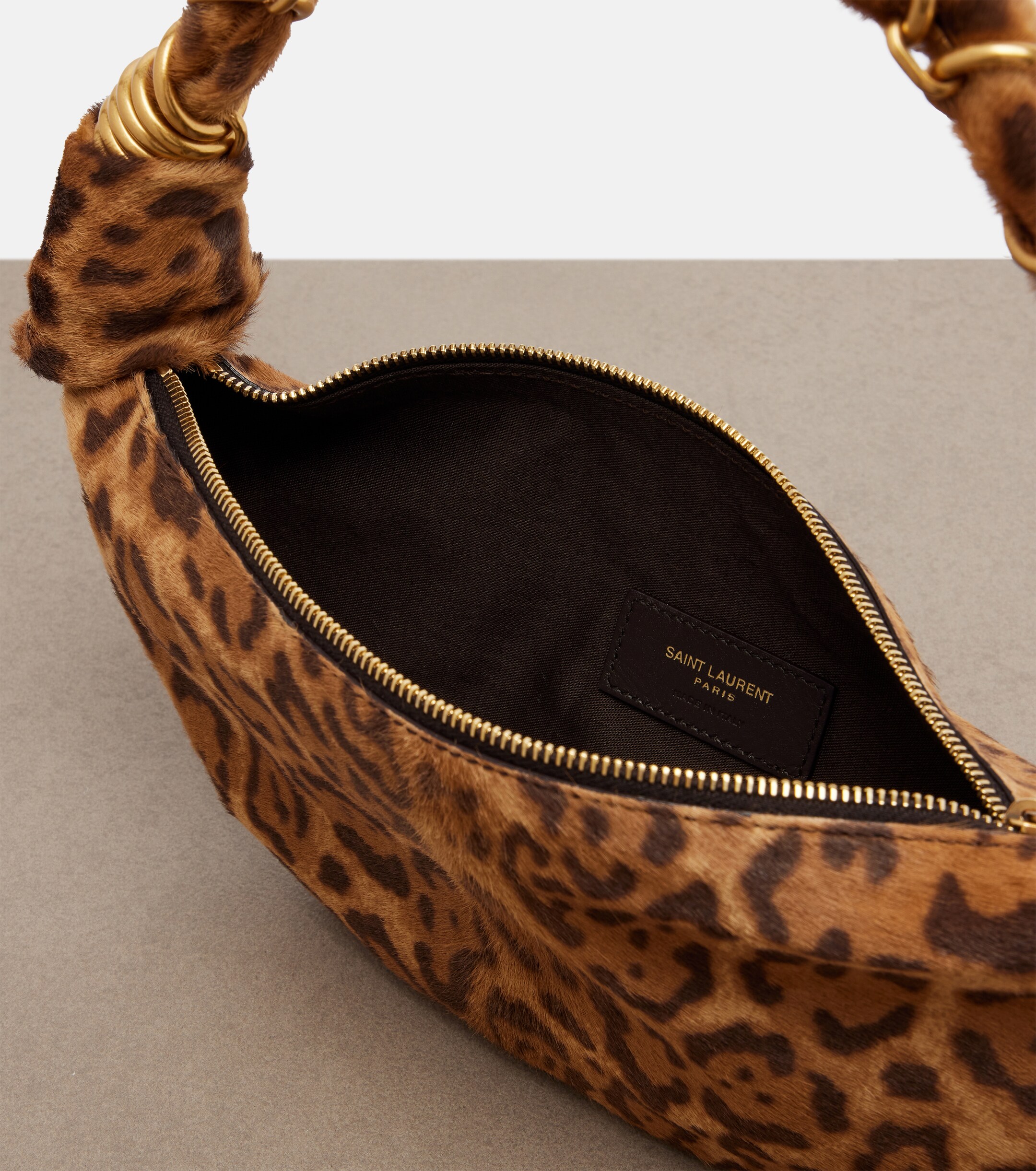 Saint Laurent Amalia Mini calf hair top-handle bag