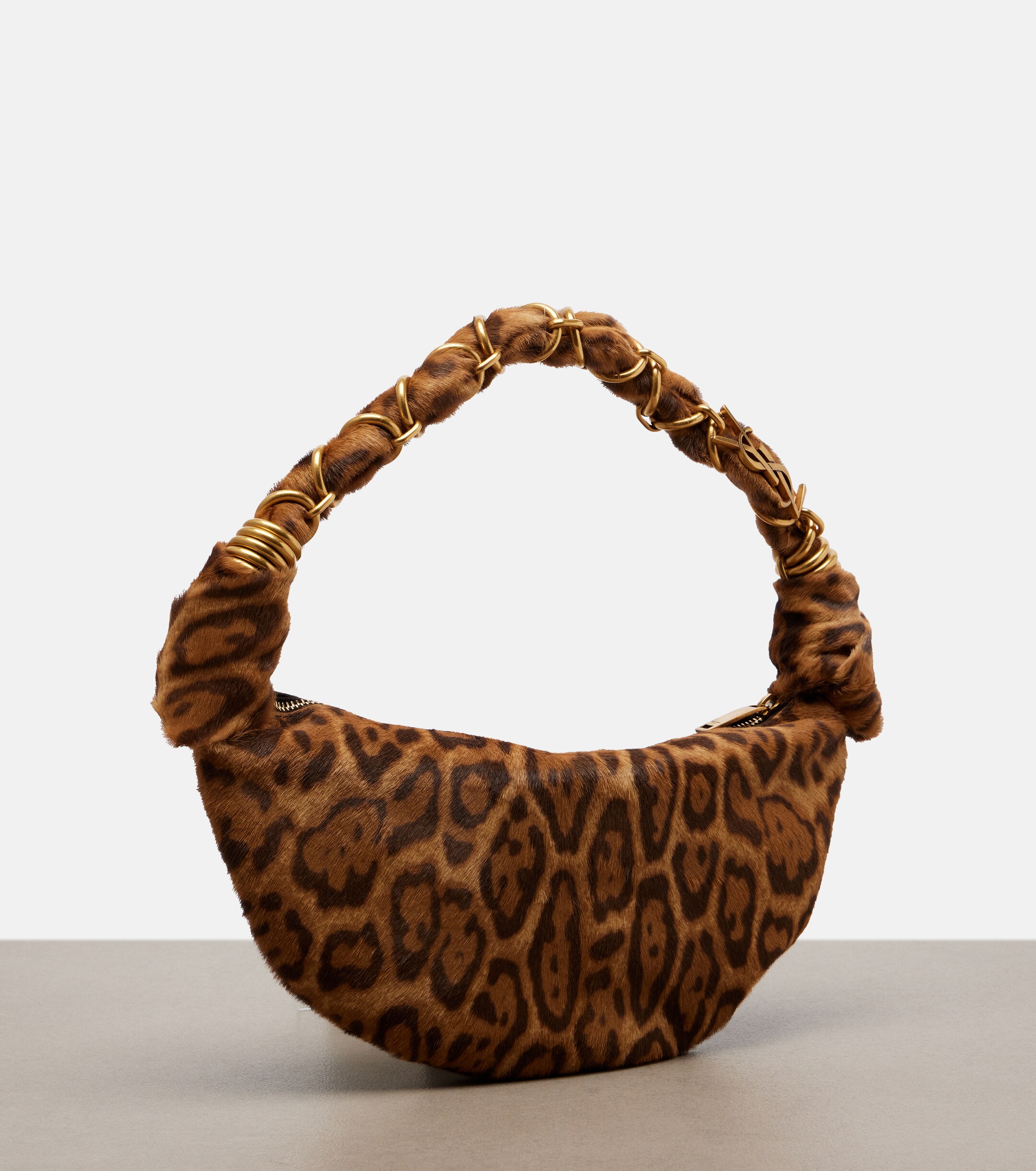 Saint Laurent Amalia Mini calf hair top-handle bag