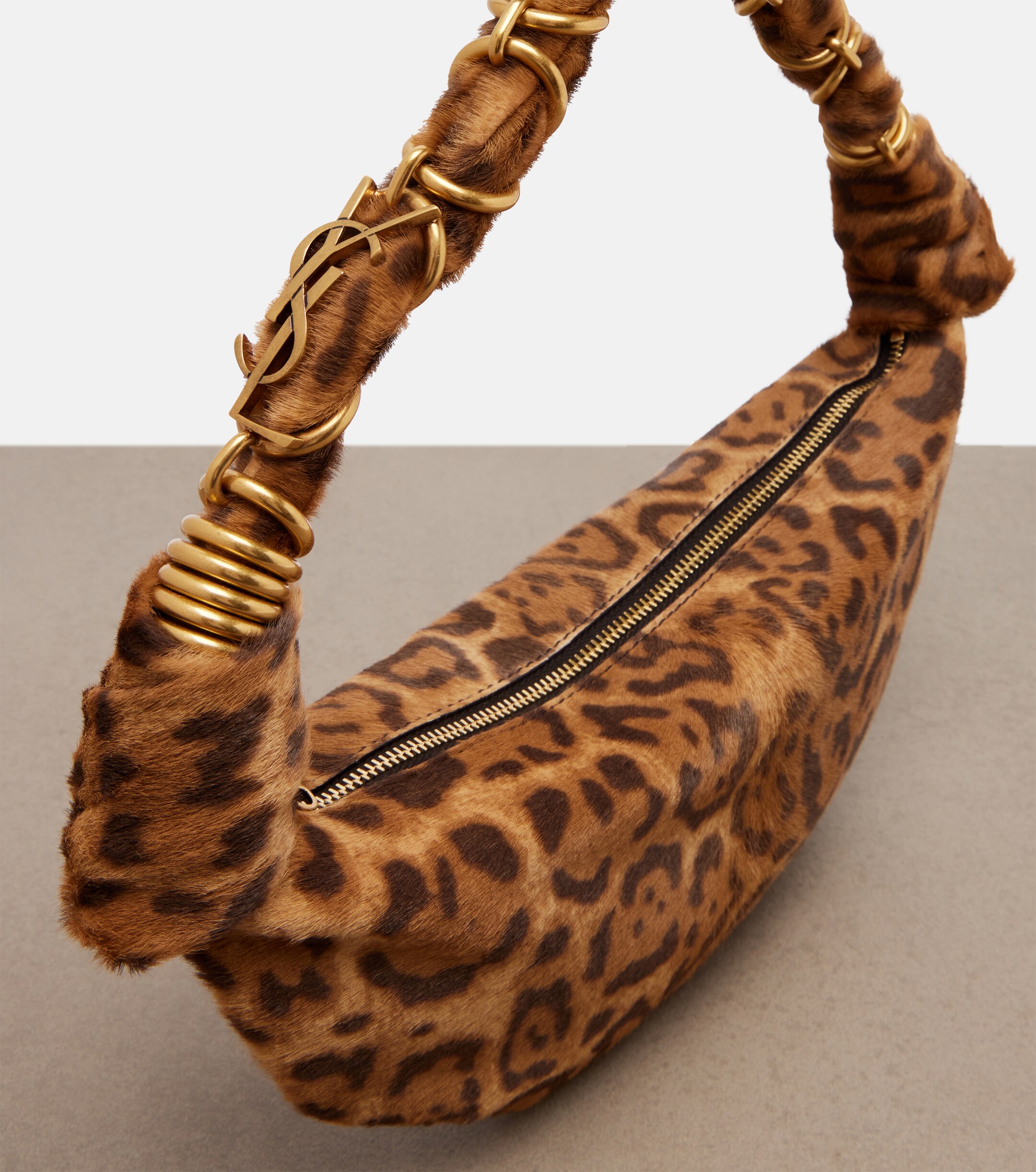 Saint Laurent Amalia Mini calf hair top-handle bag