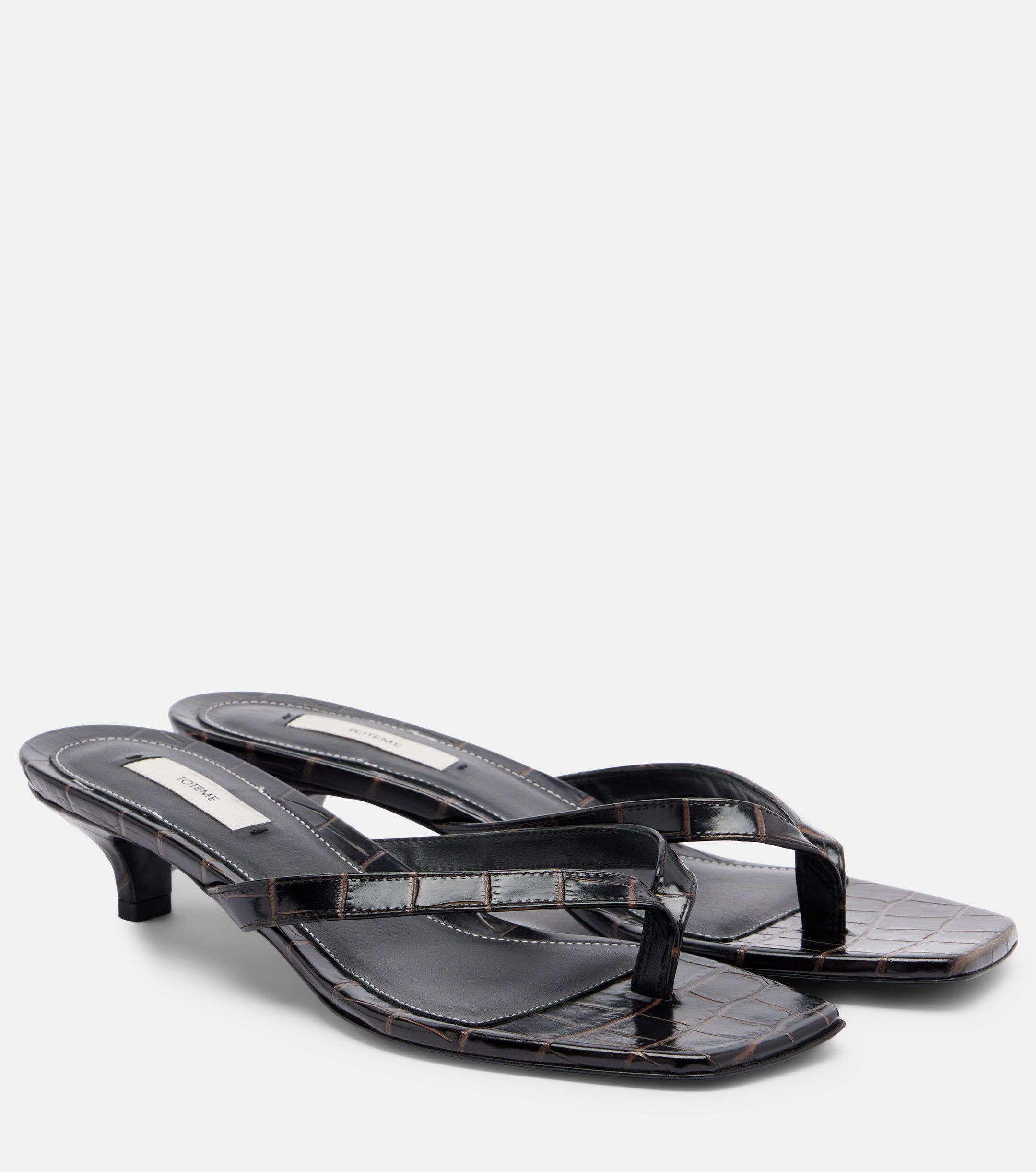 TOTEME Toteme Croc-effect leather thong sandals