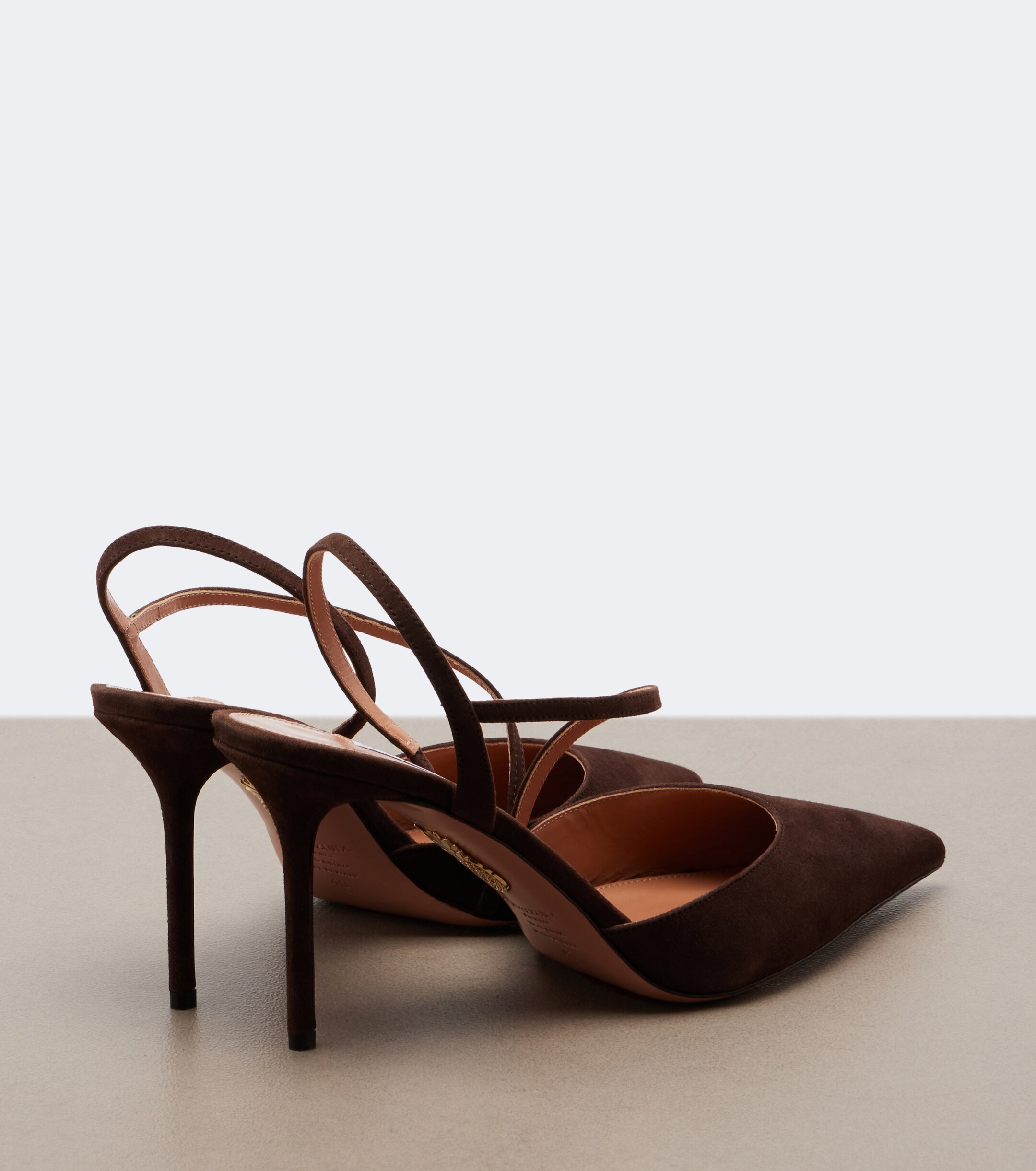 AQUAZZURA Aquazzura Dynasty suede slingback pumps