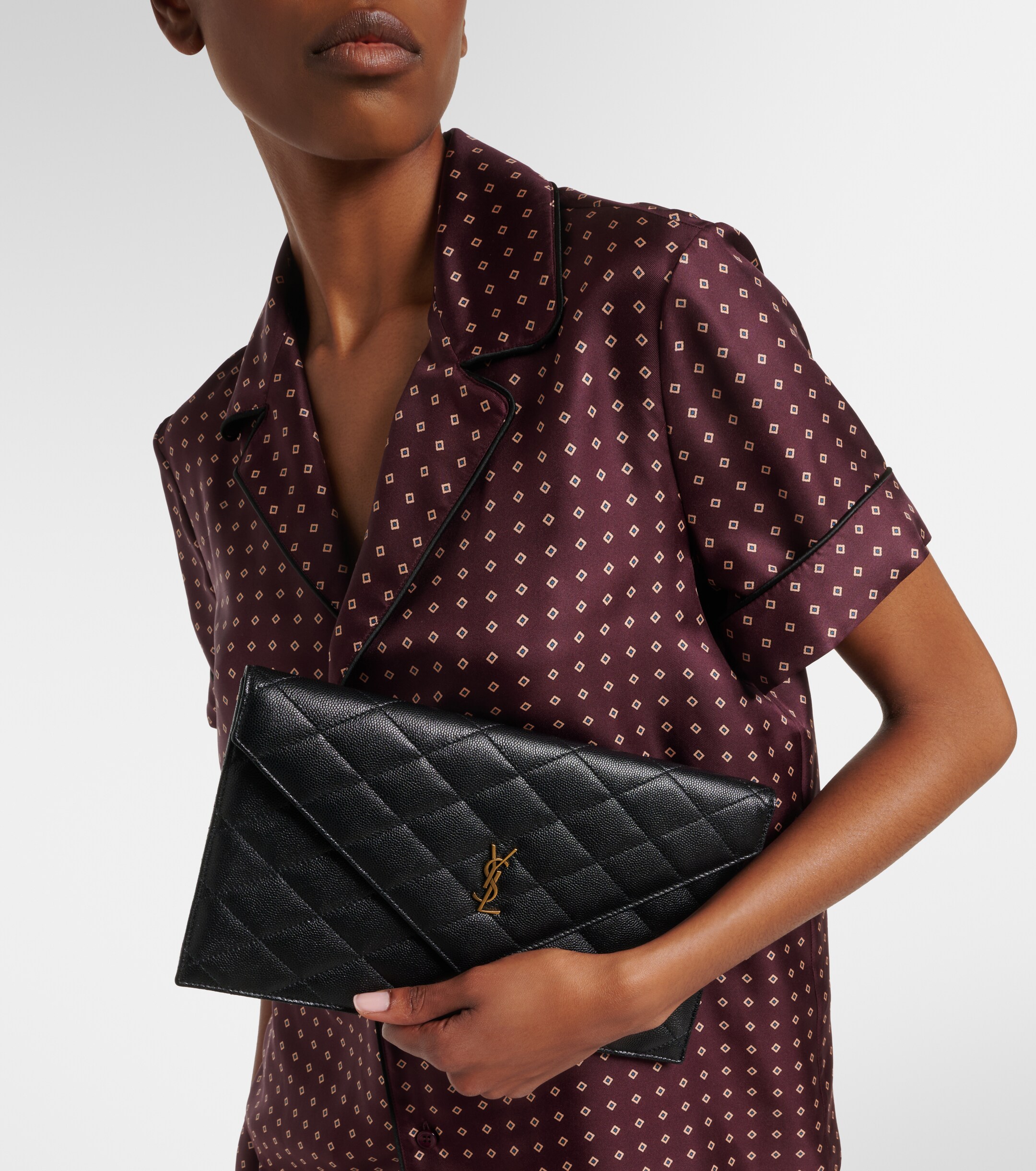 Saint Laurent Paris leather clutch