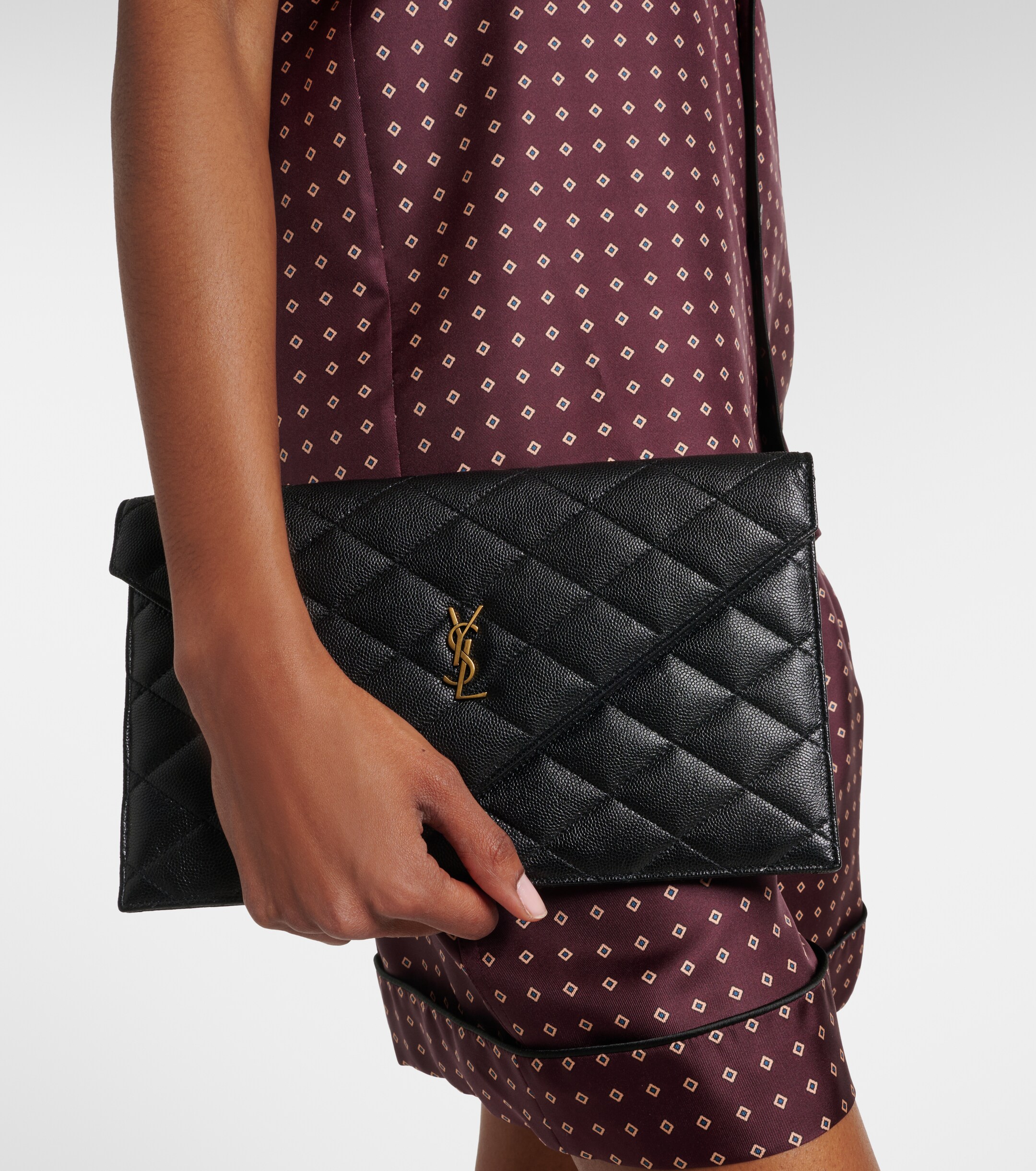 Saint Laurent Paris leather clutch