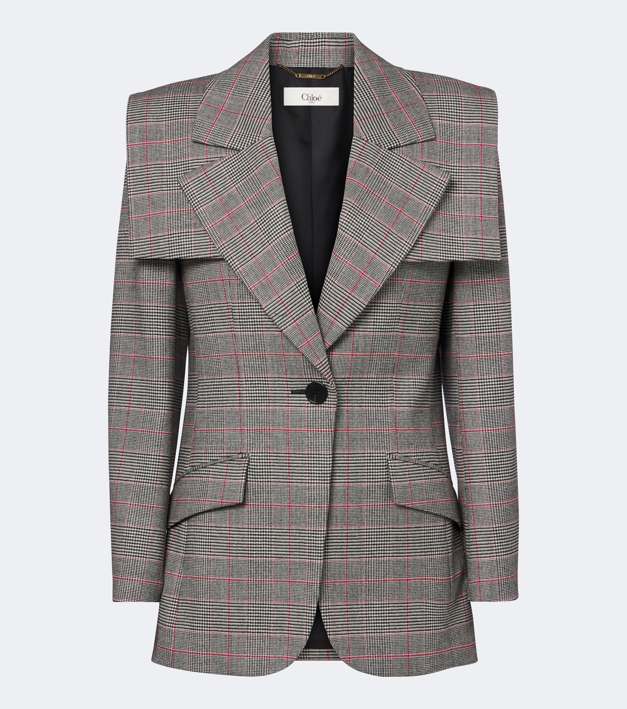 Chloé Chloé Prince of Wales Check wool-blend jacket