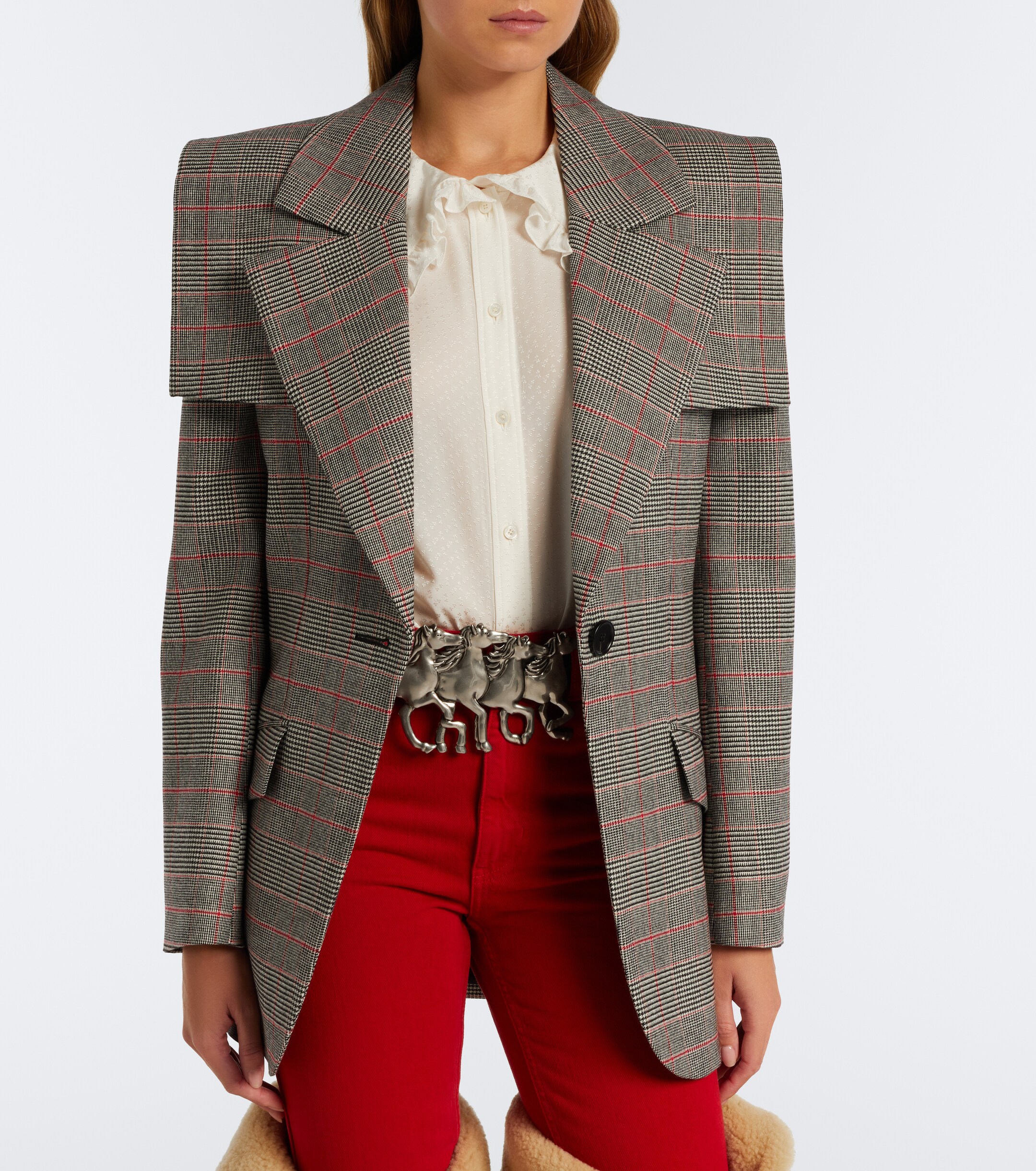 Chloé Chloé Prince of Wales Check wool-blend jacket