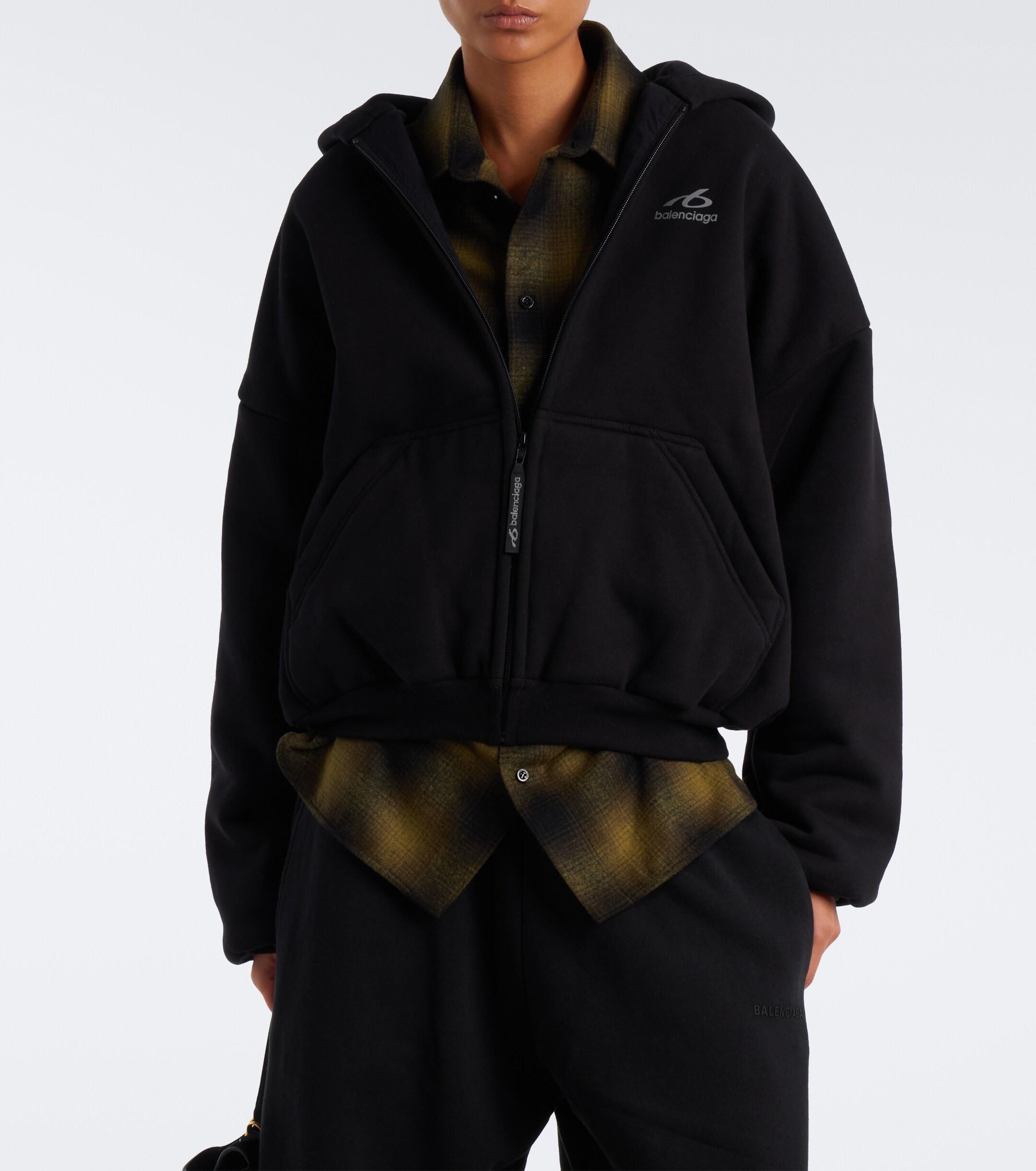 Balenciaga Balenciaga Logo padded cotton zip-up ski hoodie