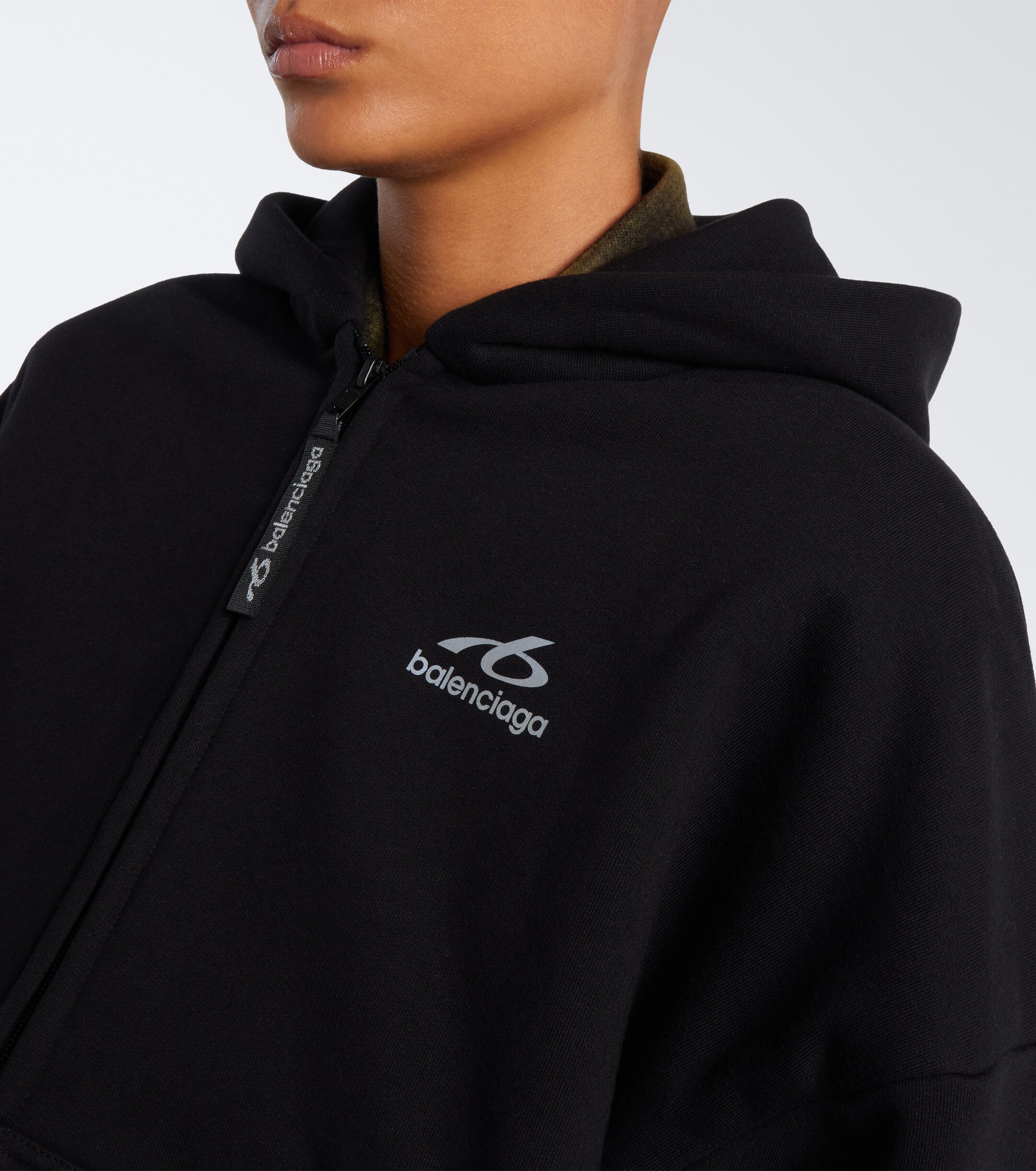 Balenciaga Balenciaga Logo padded cotton zip-up ski hoodie