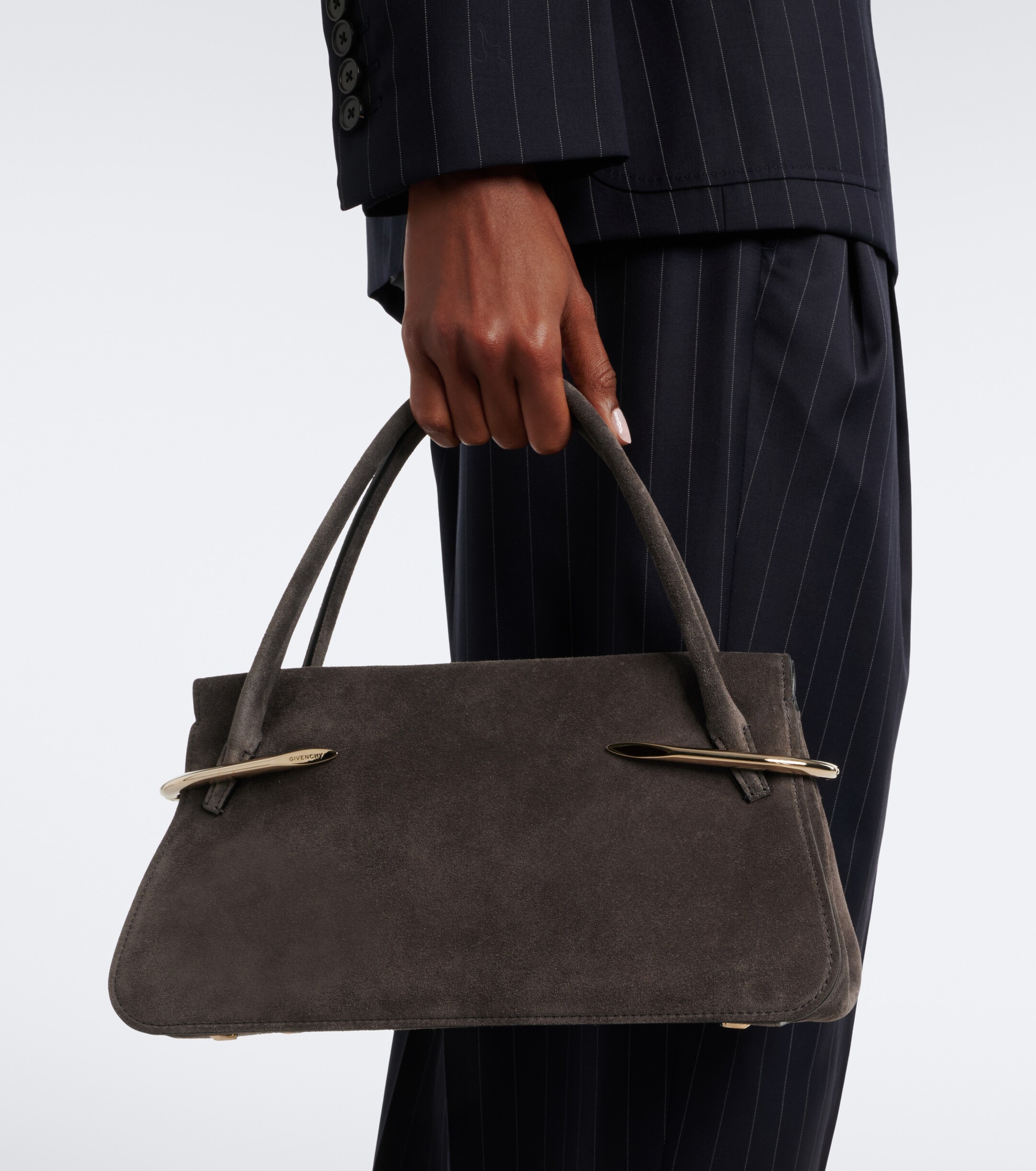 Givenchy Pinch Medium suede top-handle bag