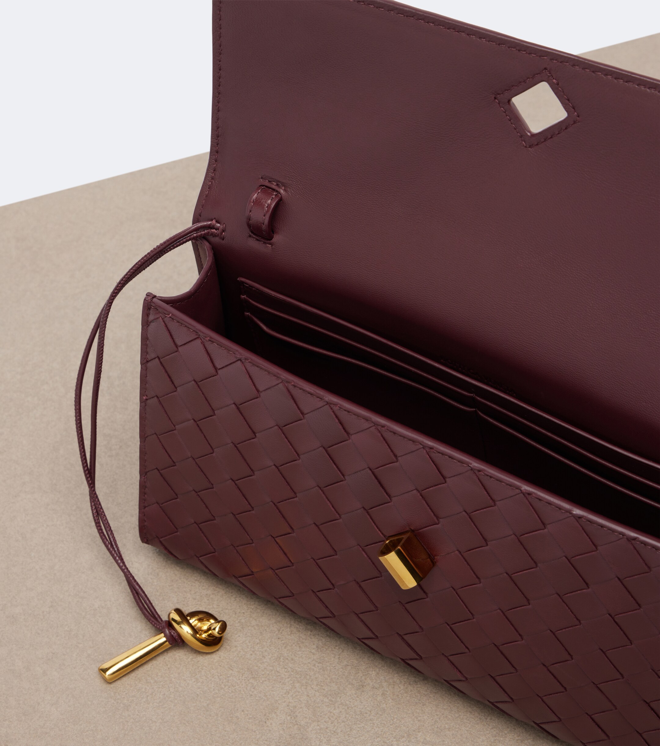 Bottega Veneta Andiamo Intrecciato leather clutch